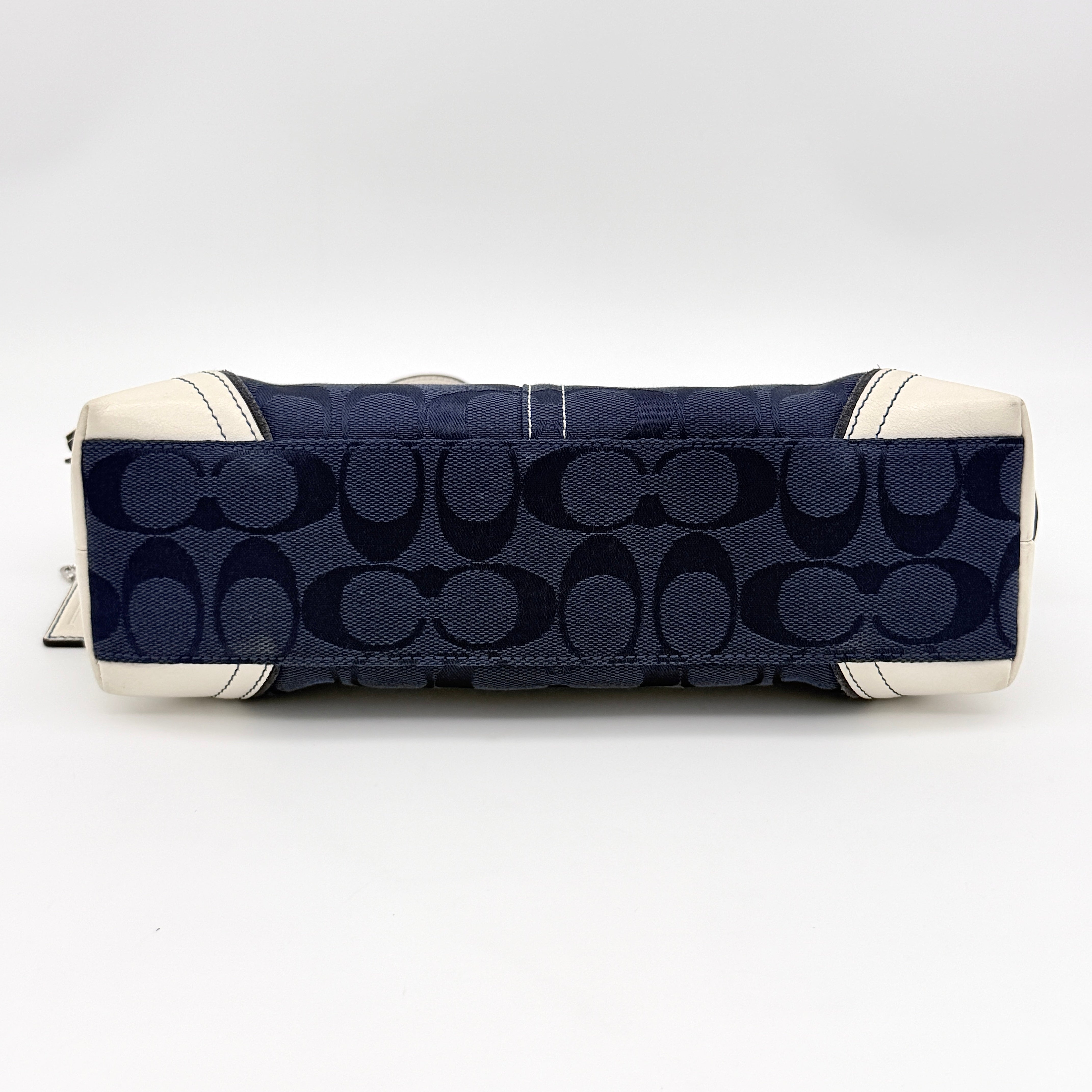 Coach Y2K Hampton Demi Baguette Shoulder Bag Navy/Ivory