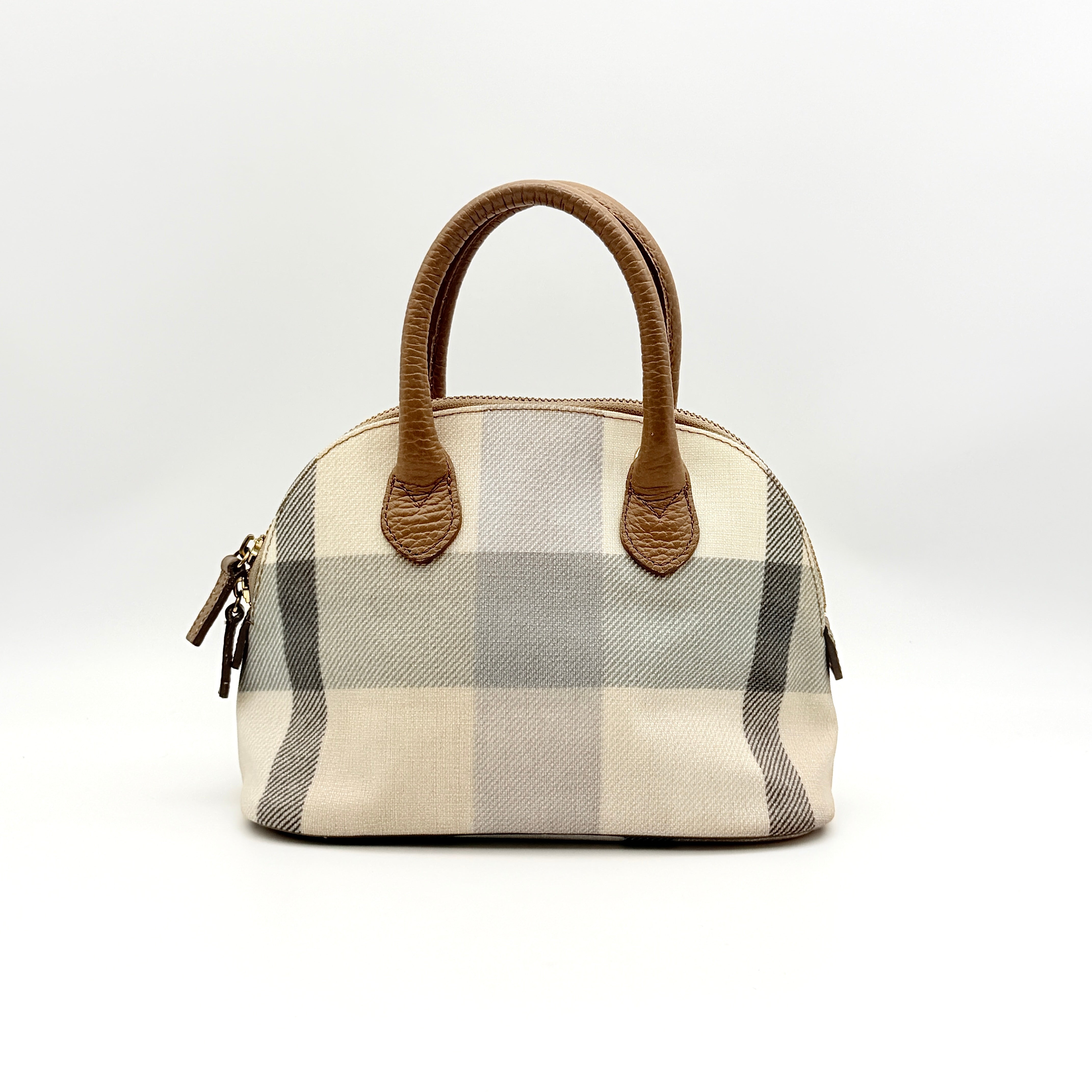 Burberry Blue Label 2Way Dome Check Shoulder Bag White/Brown