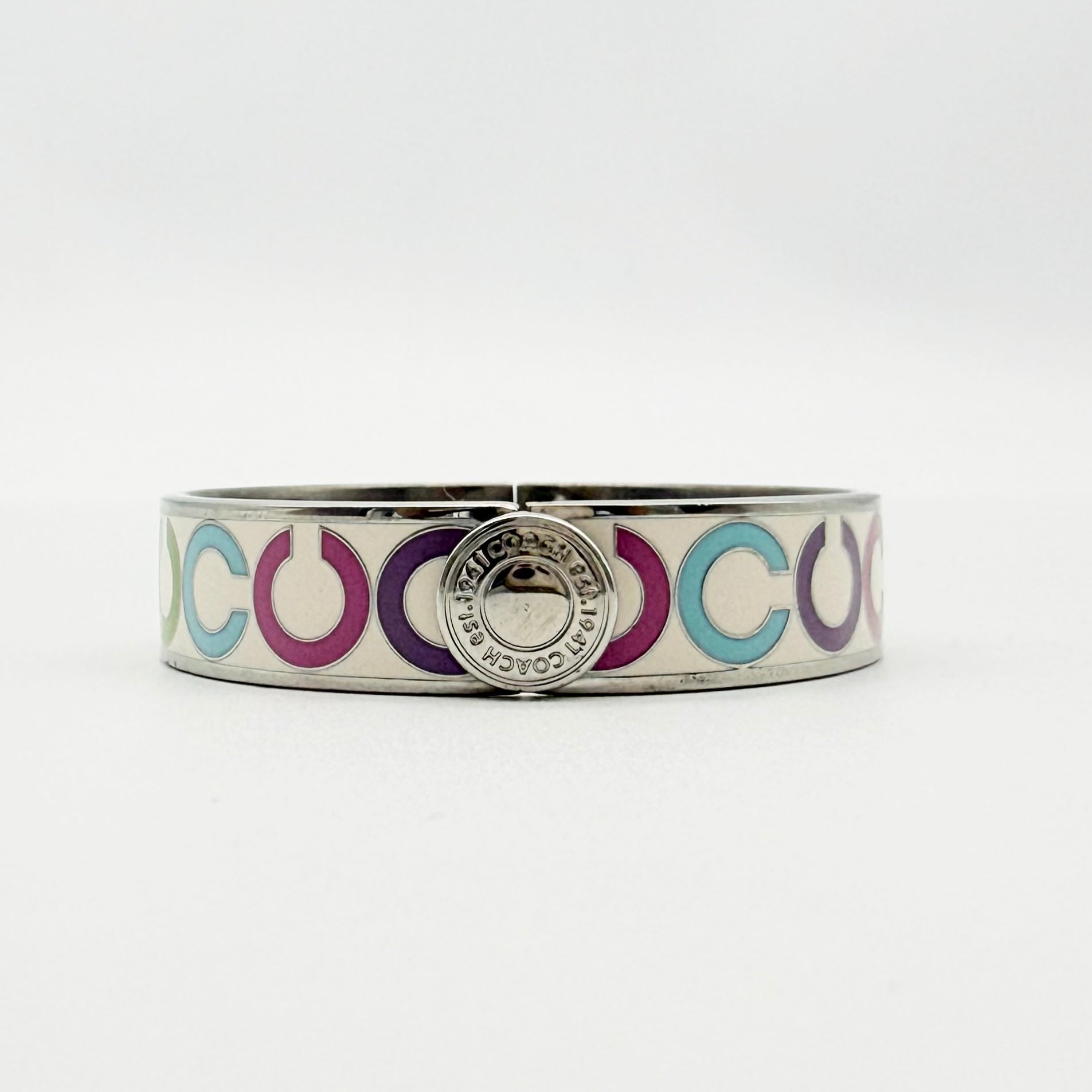 Coach Enamel Bangle Bracelet Multicolor