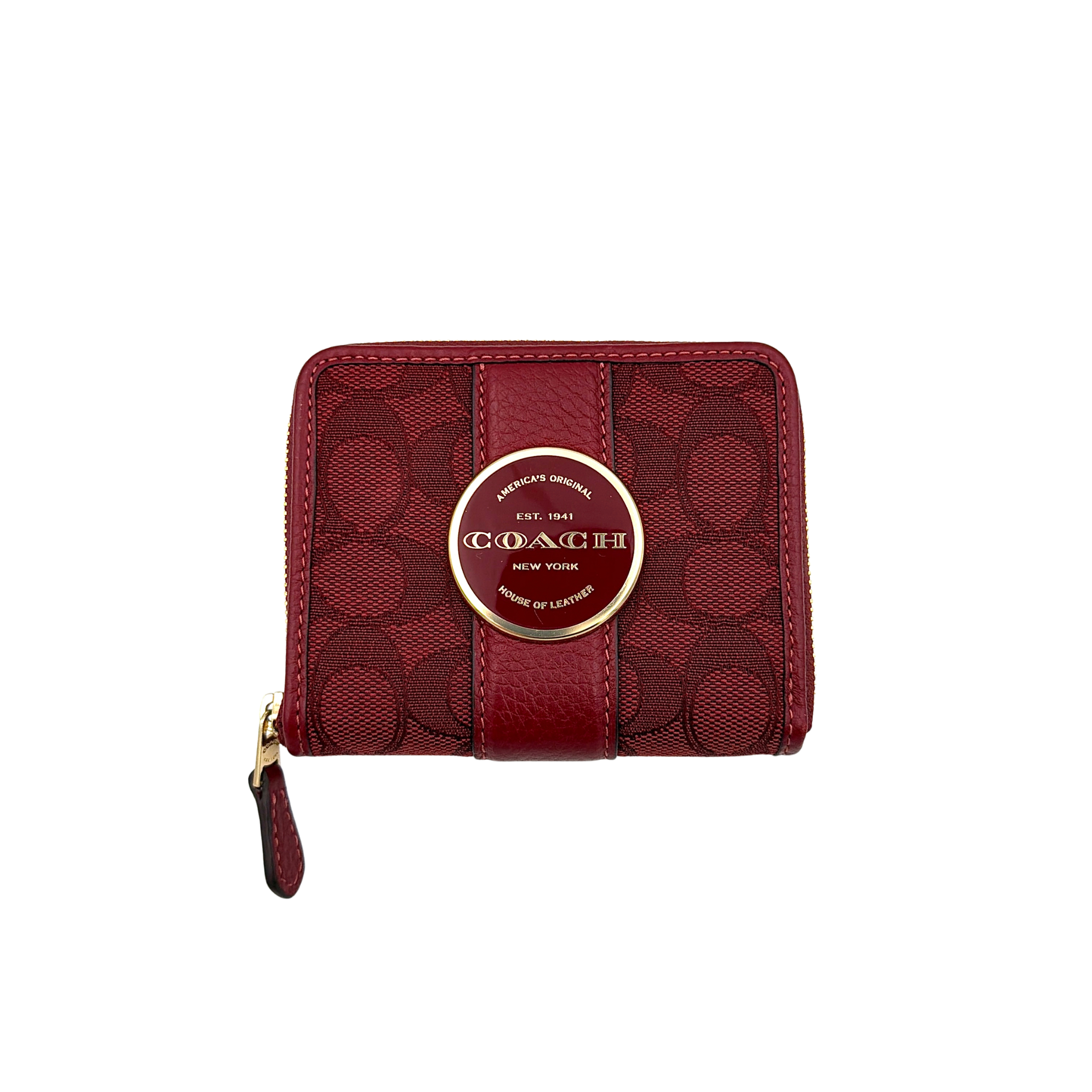Coach Lonnie Small Zip Around Wallet Red