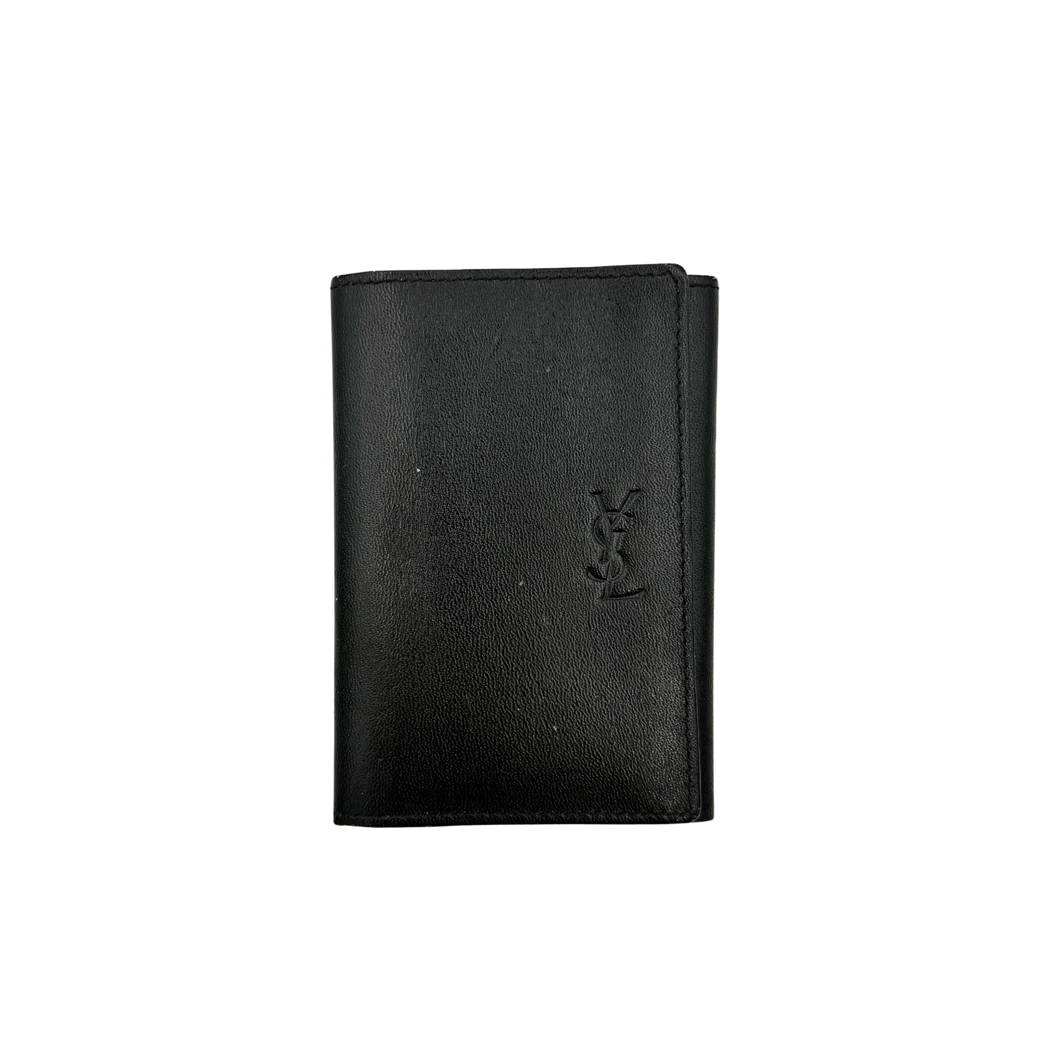 Saint Laurent Tiny Cassandre Credit Card Wallet Black