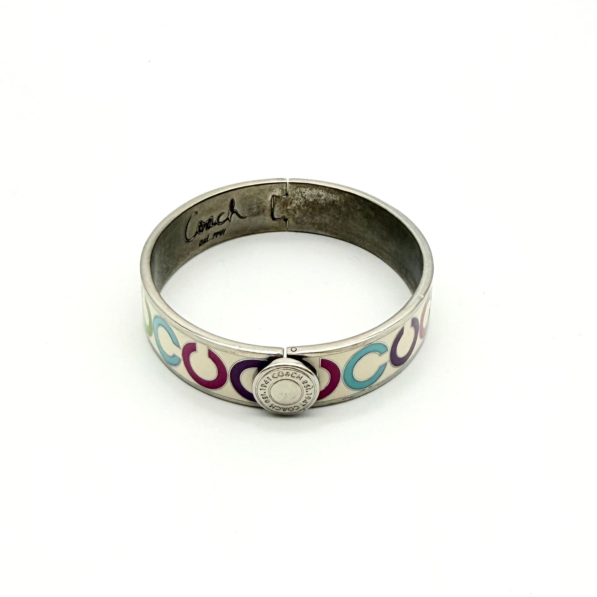 Coach Enamel Bangle Bracelet Multicolor