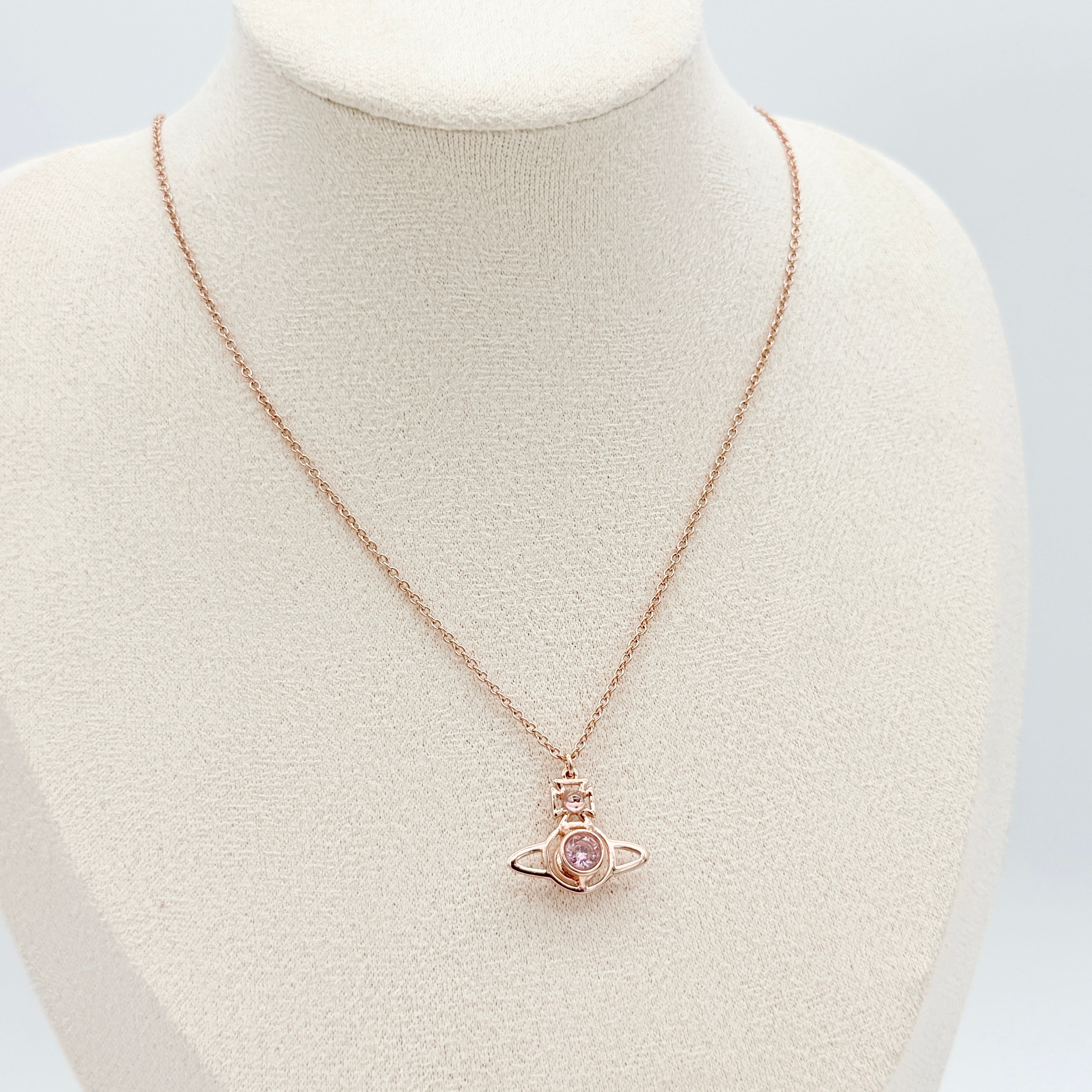 Vivienne Westwood Orb Rona Necklace Rose Gold/Pink