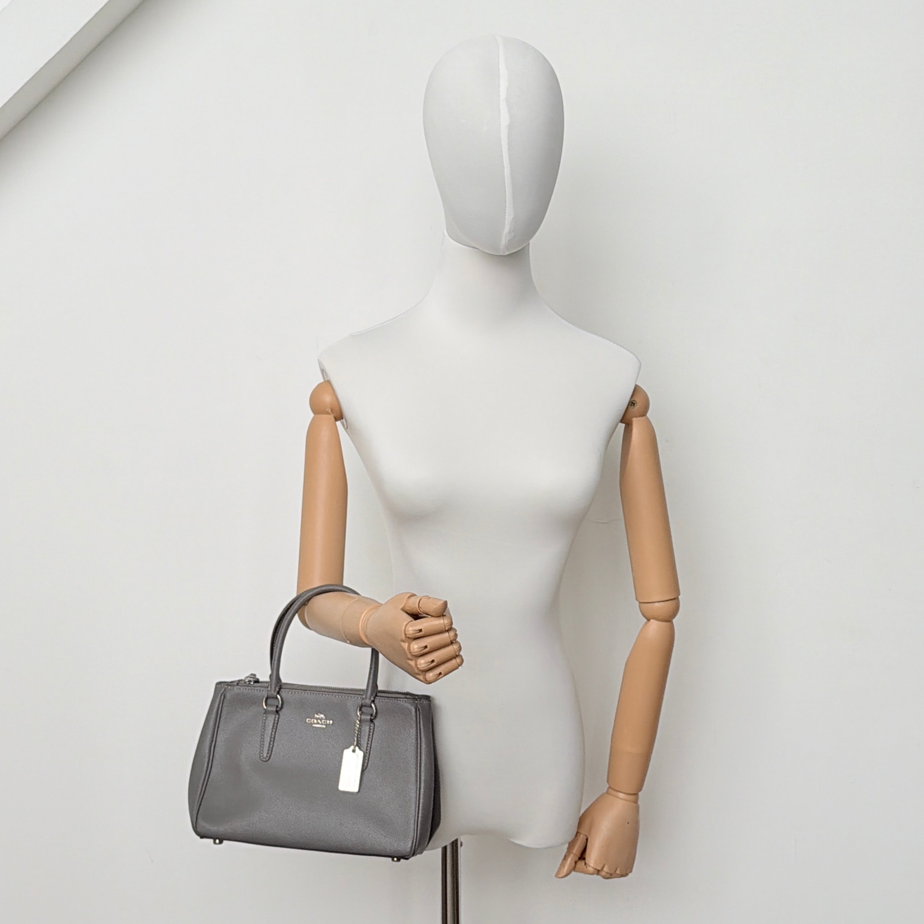 Coach 2Way Mini Surrey Carryall Handbag Grey