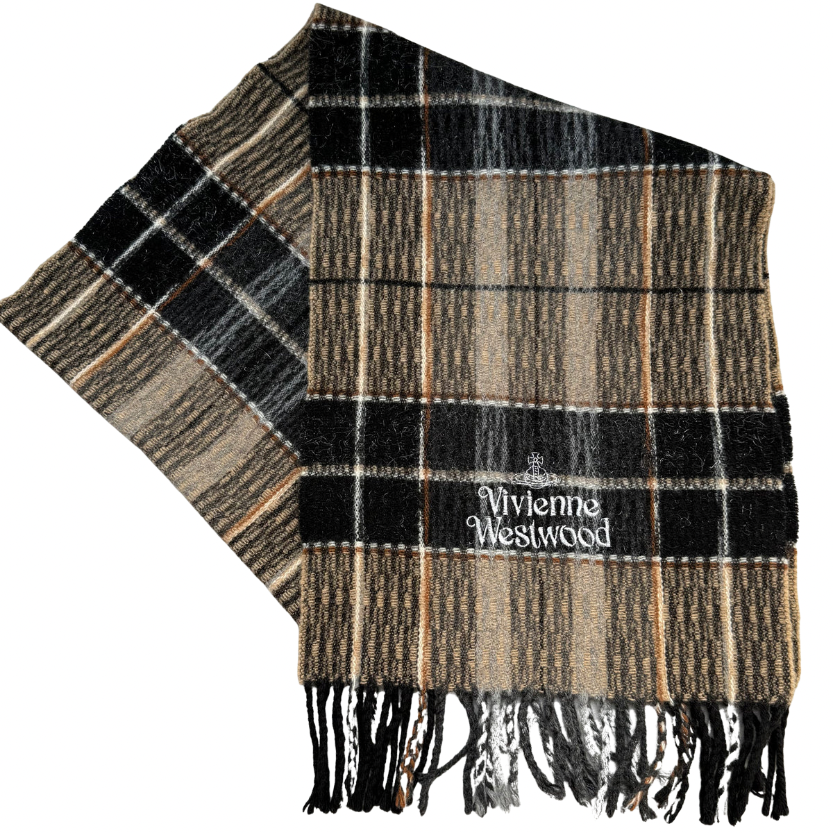 Vivienne Westwood Tartan Check Wool Scarf