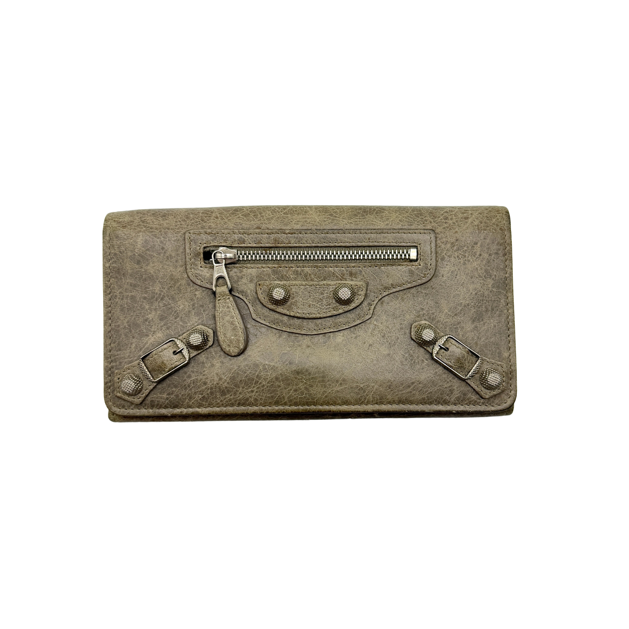 Balenciaga Agneau City Long Wallet Grey