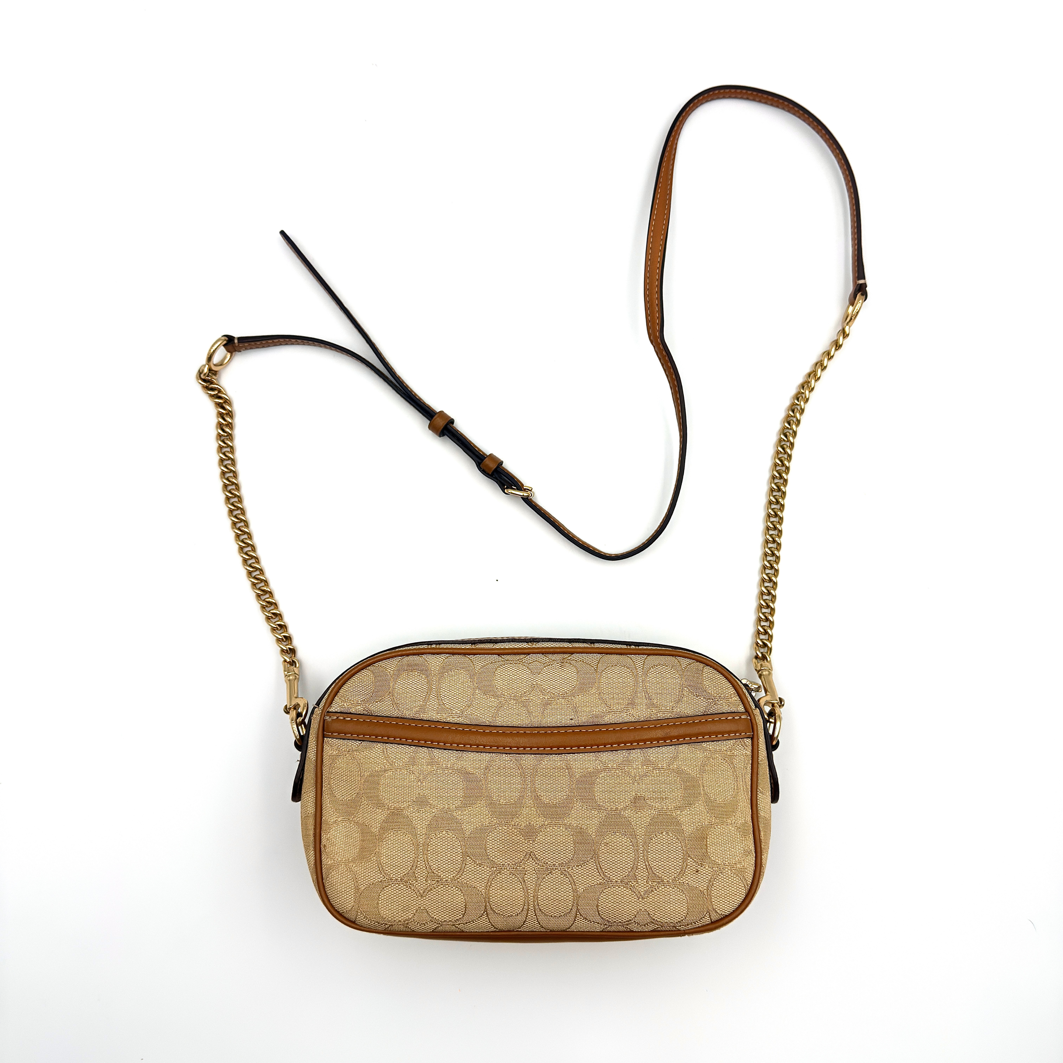 Coach Signature Isla Chain Crossbody Bag Beige/Brown