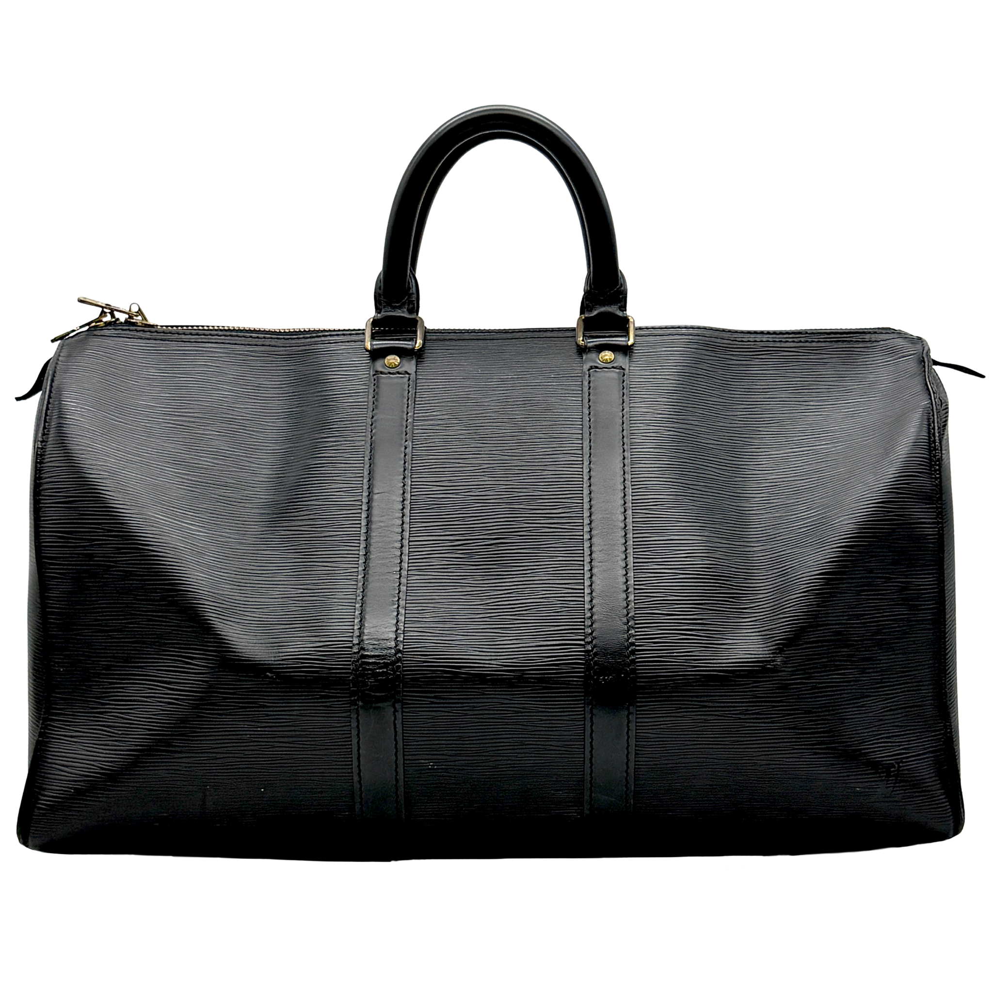Louis Vuitton Keepall 50 Black Epi Duffle Bag Black