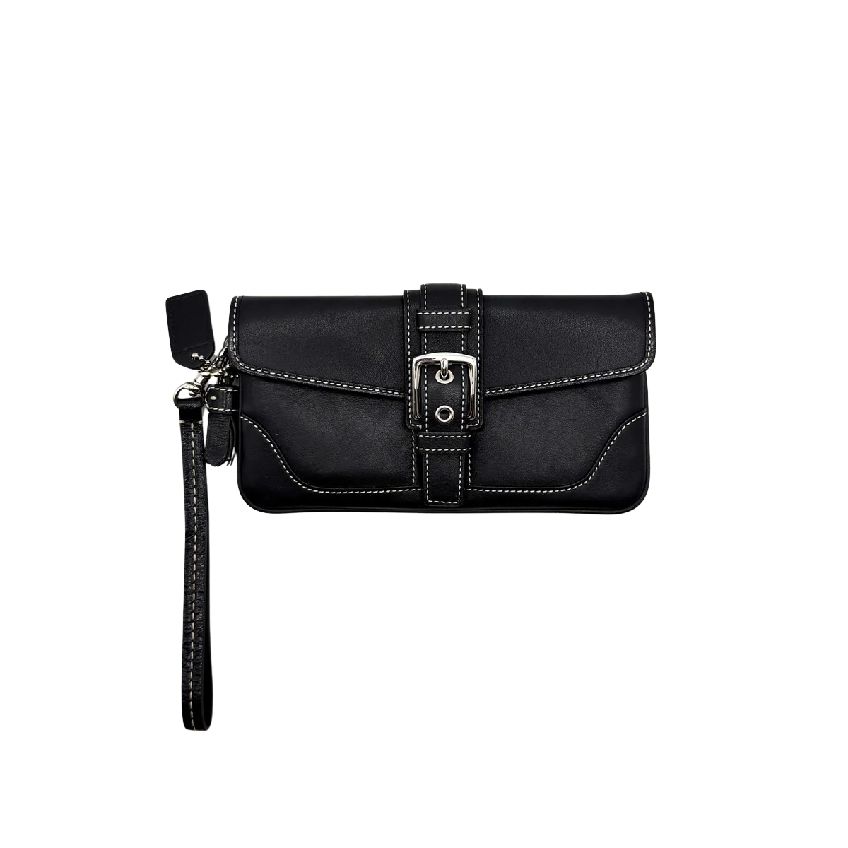 Coach Y2K Soho Buckle Flap Wristlet Black