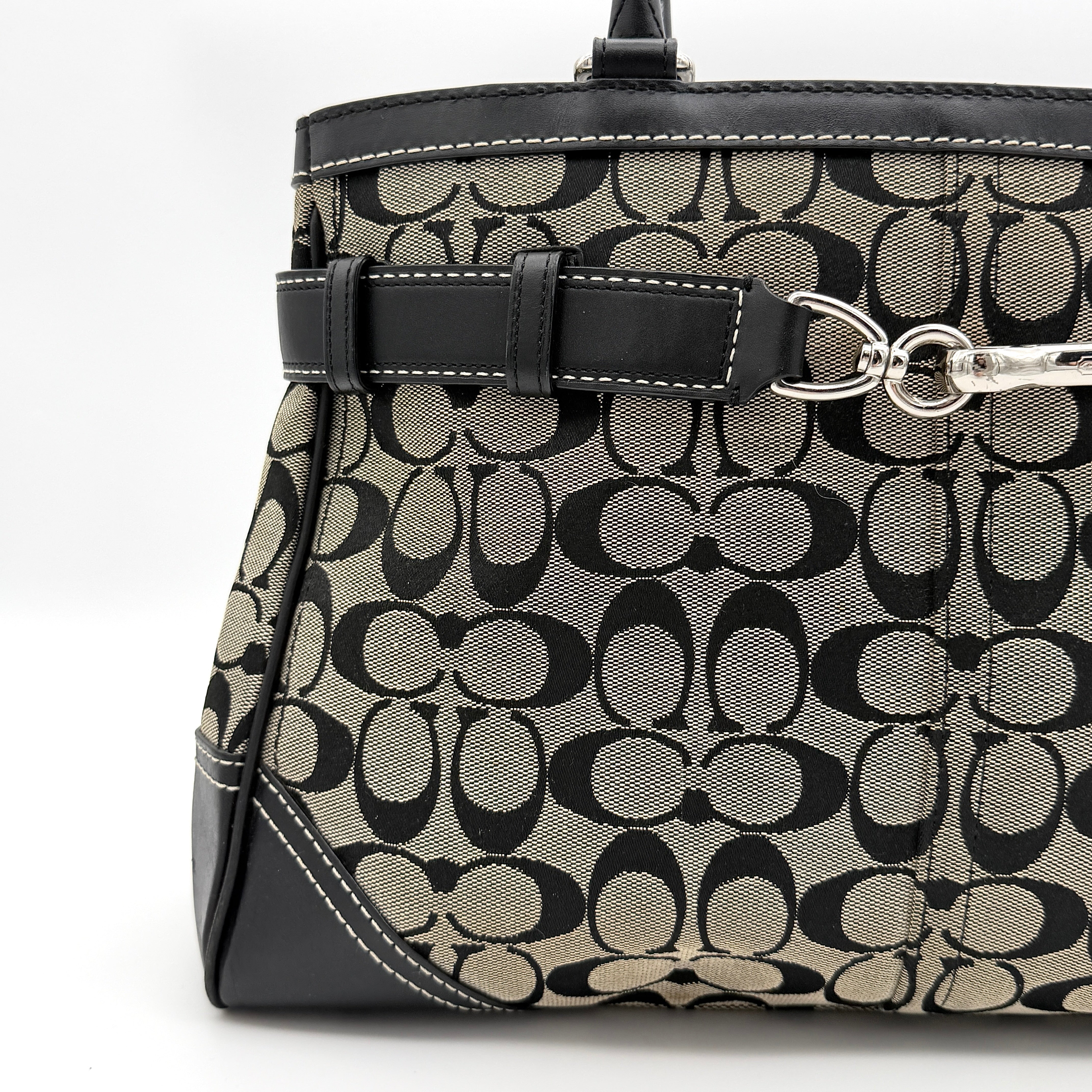 Coach Signature Hampton Clip Shoulder Bag Grey/Black