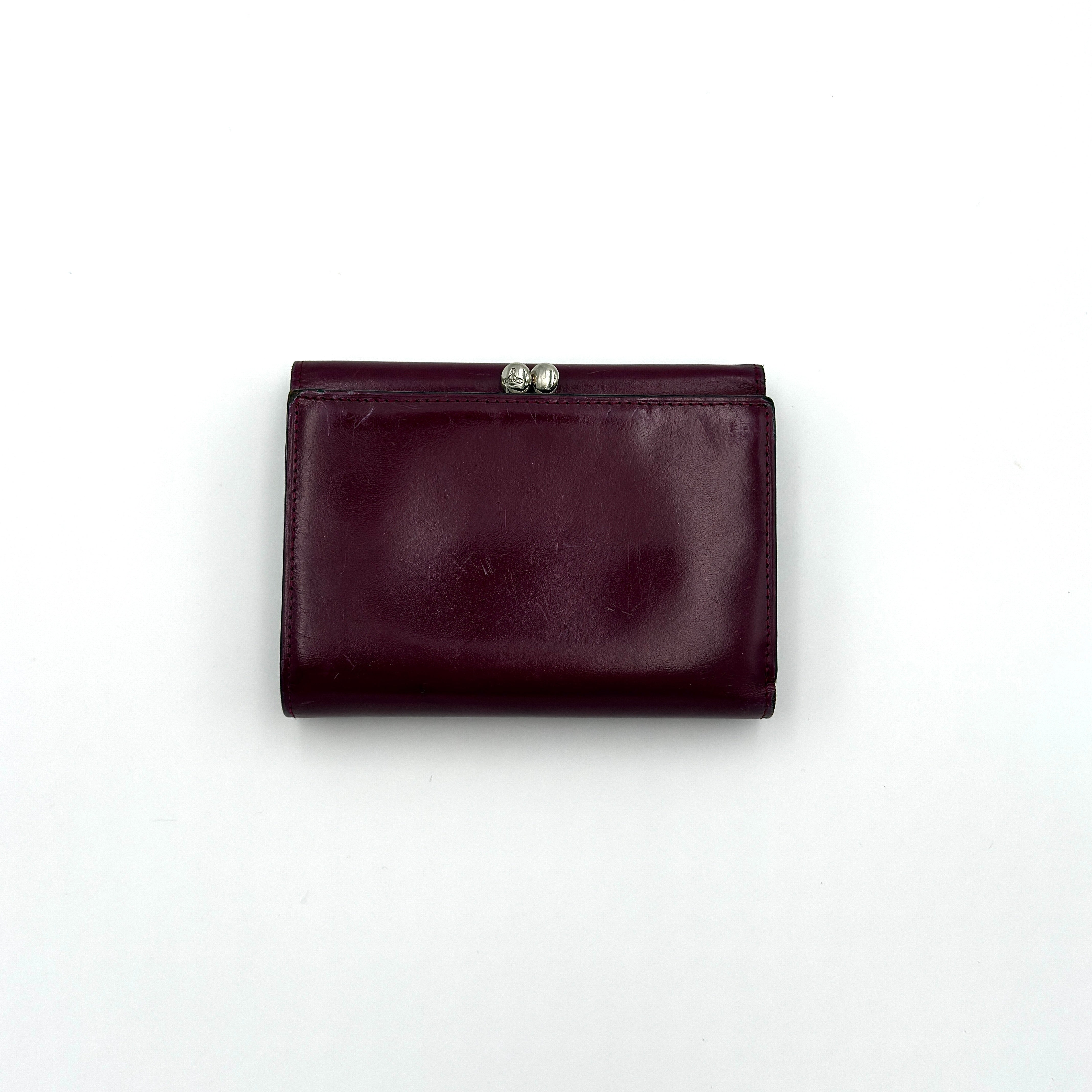 Vivienne Westwood Mini Orb Trifold Wallet Burgundy