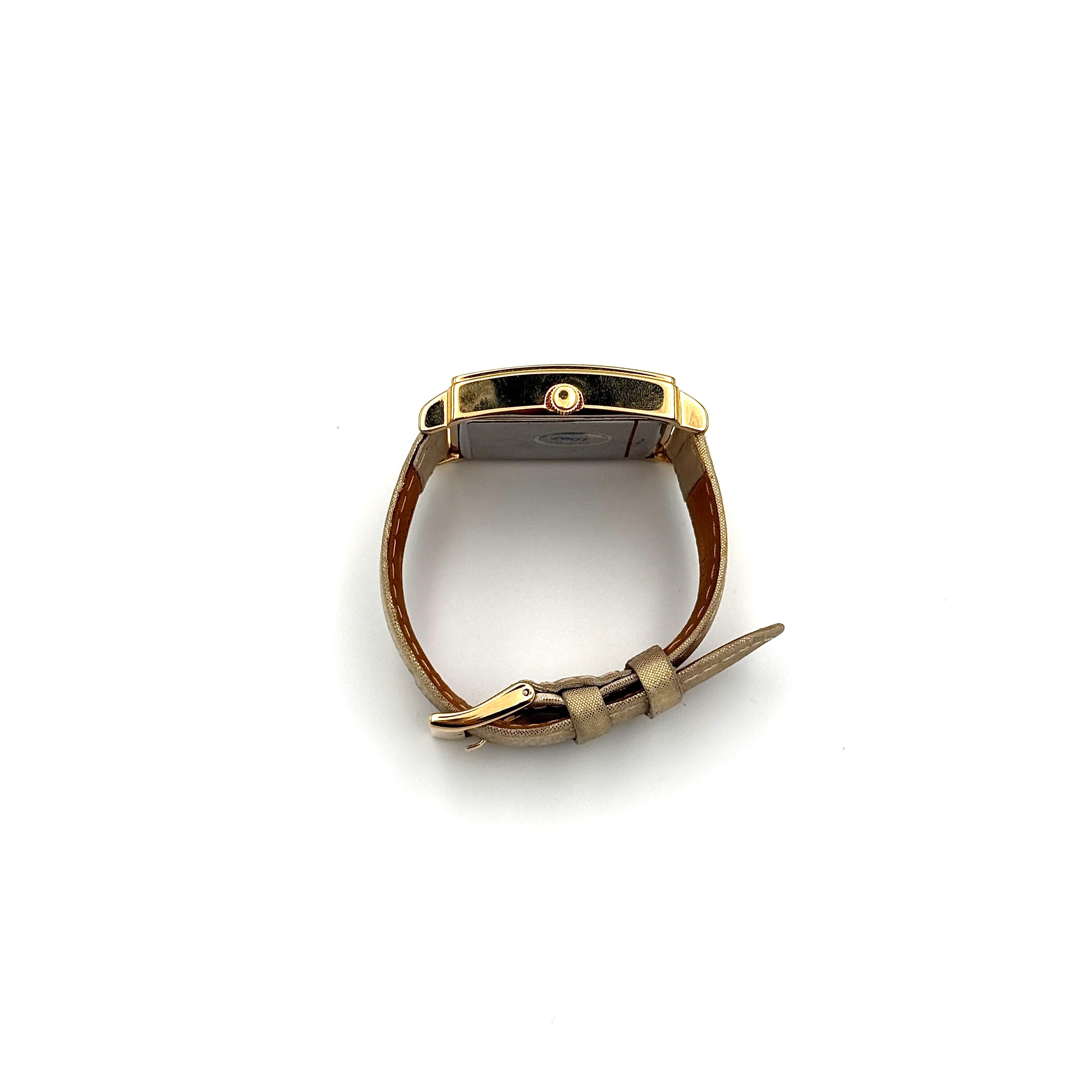 Guess Crystal Bezel Square Watch Gold