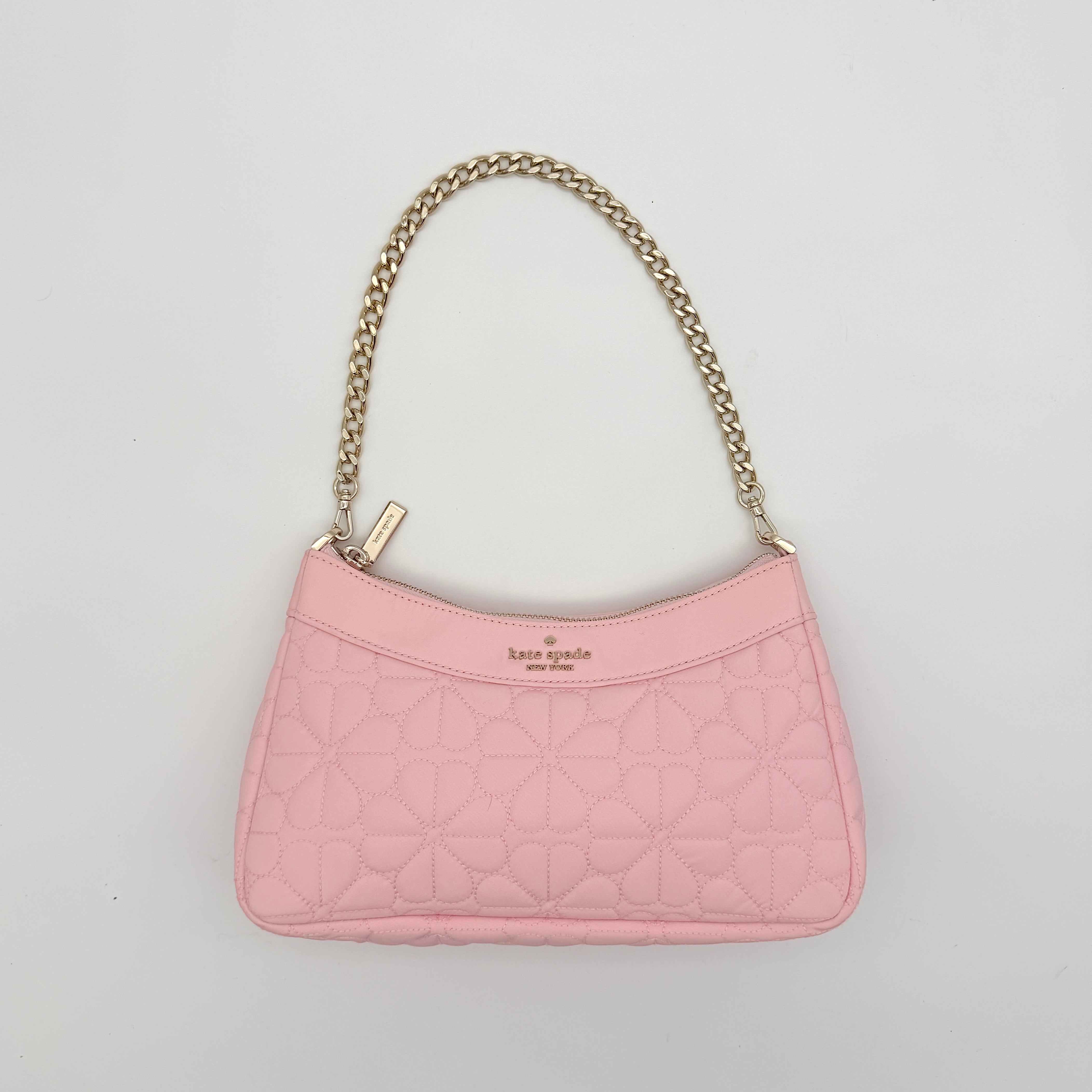 Kate Spade 2Way Spade Flower Quilted Nylon Shoulder Bag Pink