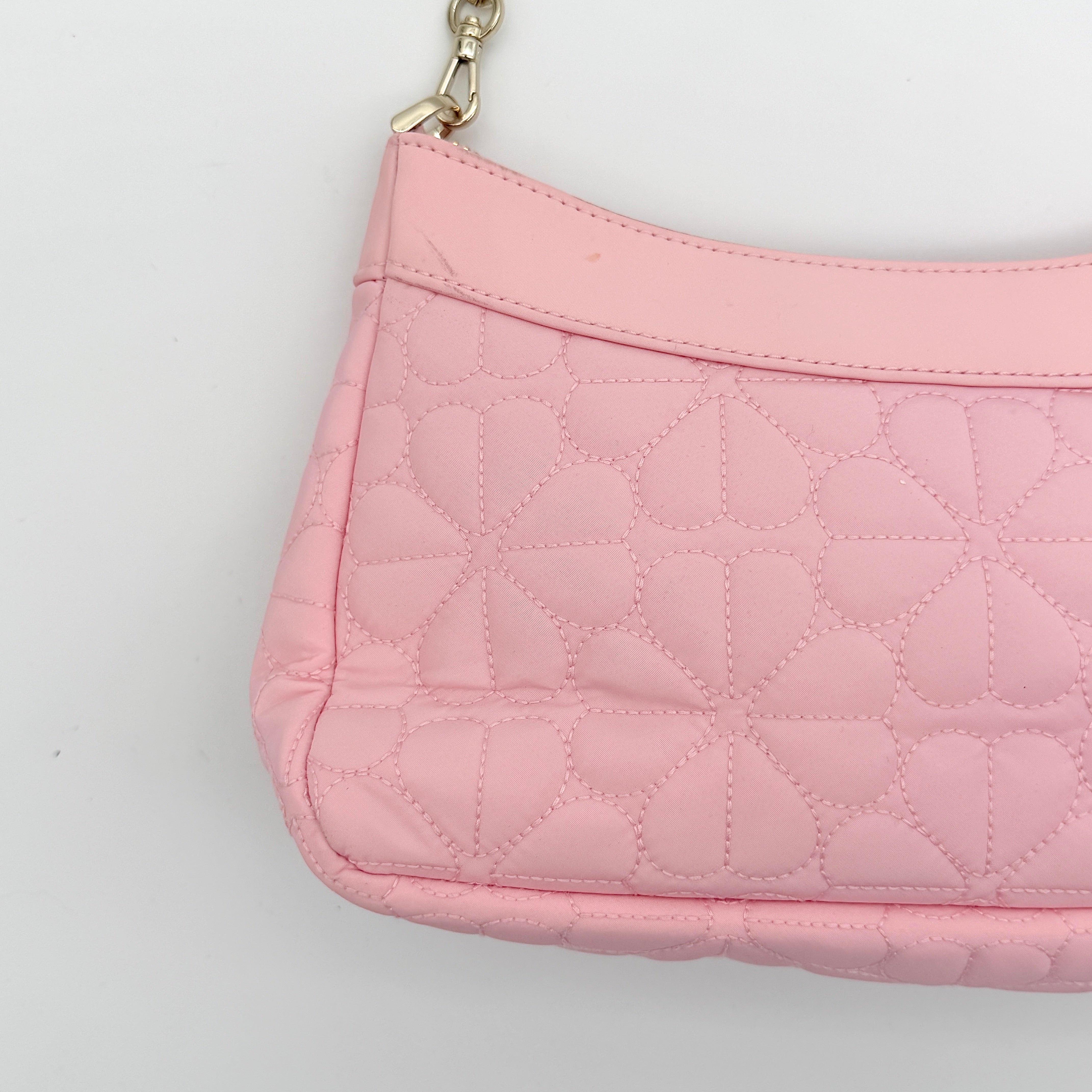 Kate Spade 2Way Spade Flower Quilted Nylon Shoulder Bag Pink