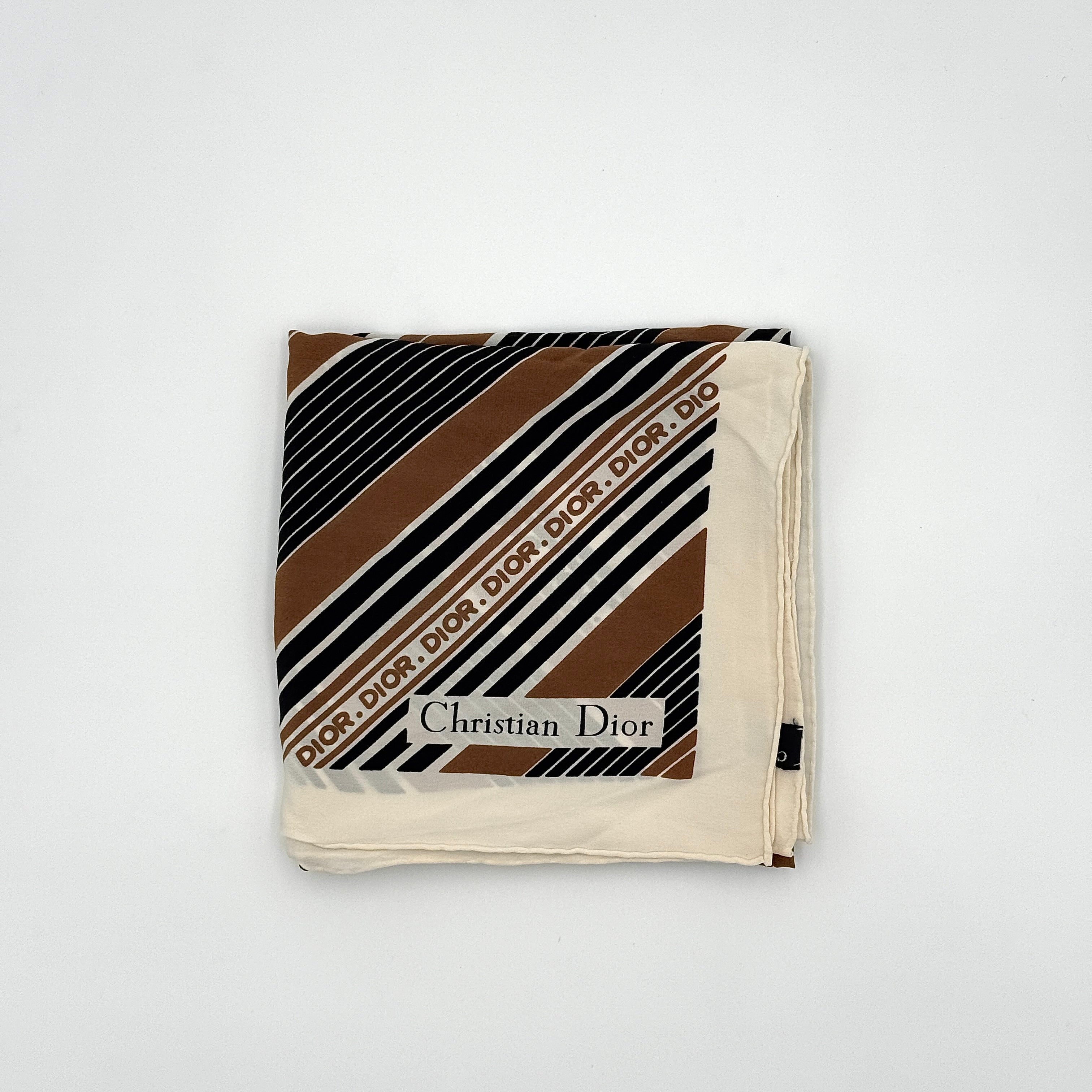 Dior Stripe Silk Scarf Multicolor