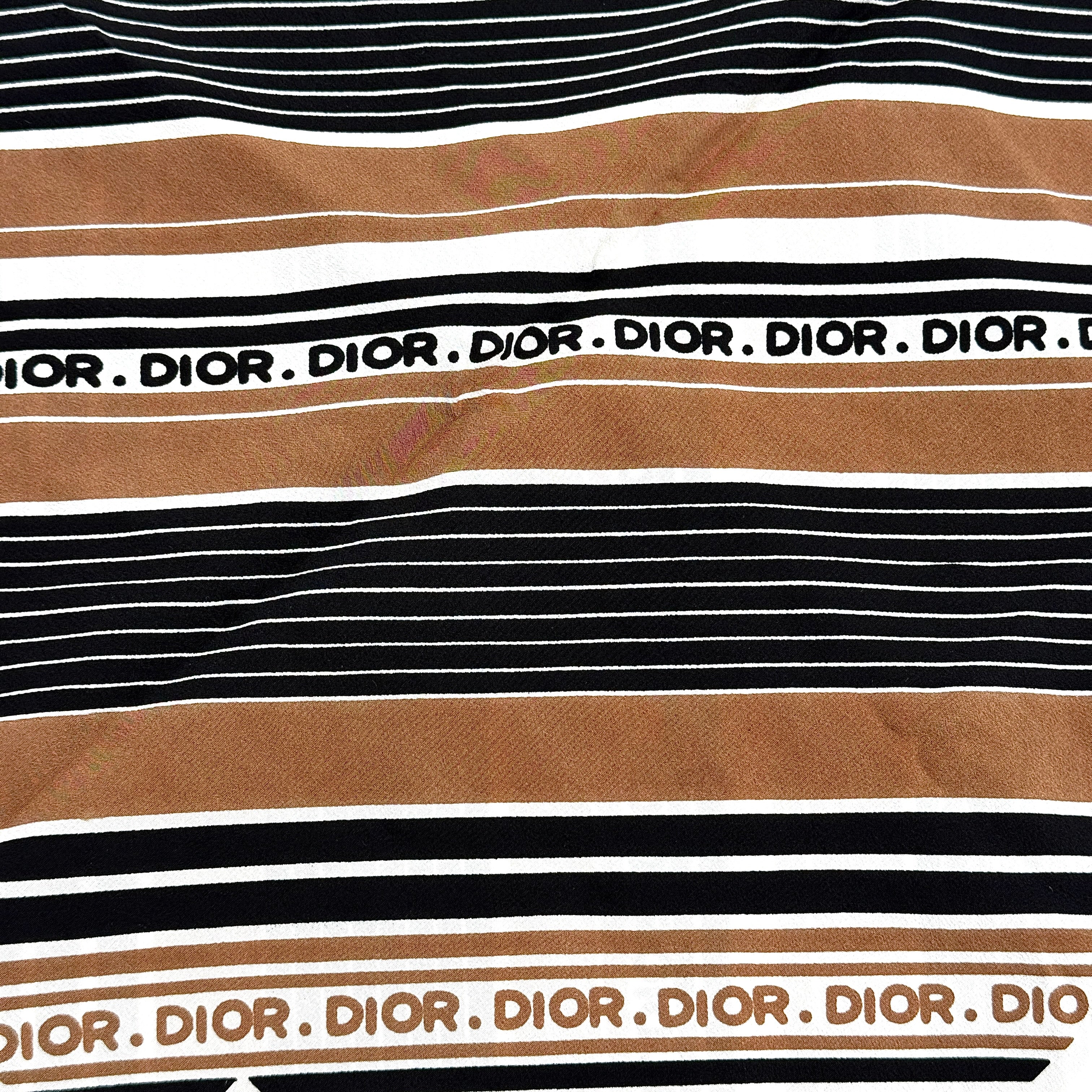 Dior Stripe Silk Scarf Multicolor