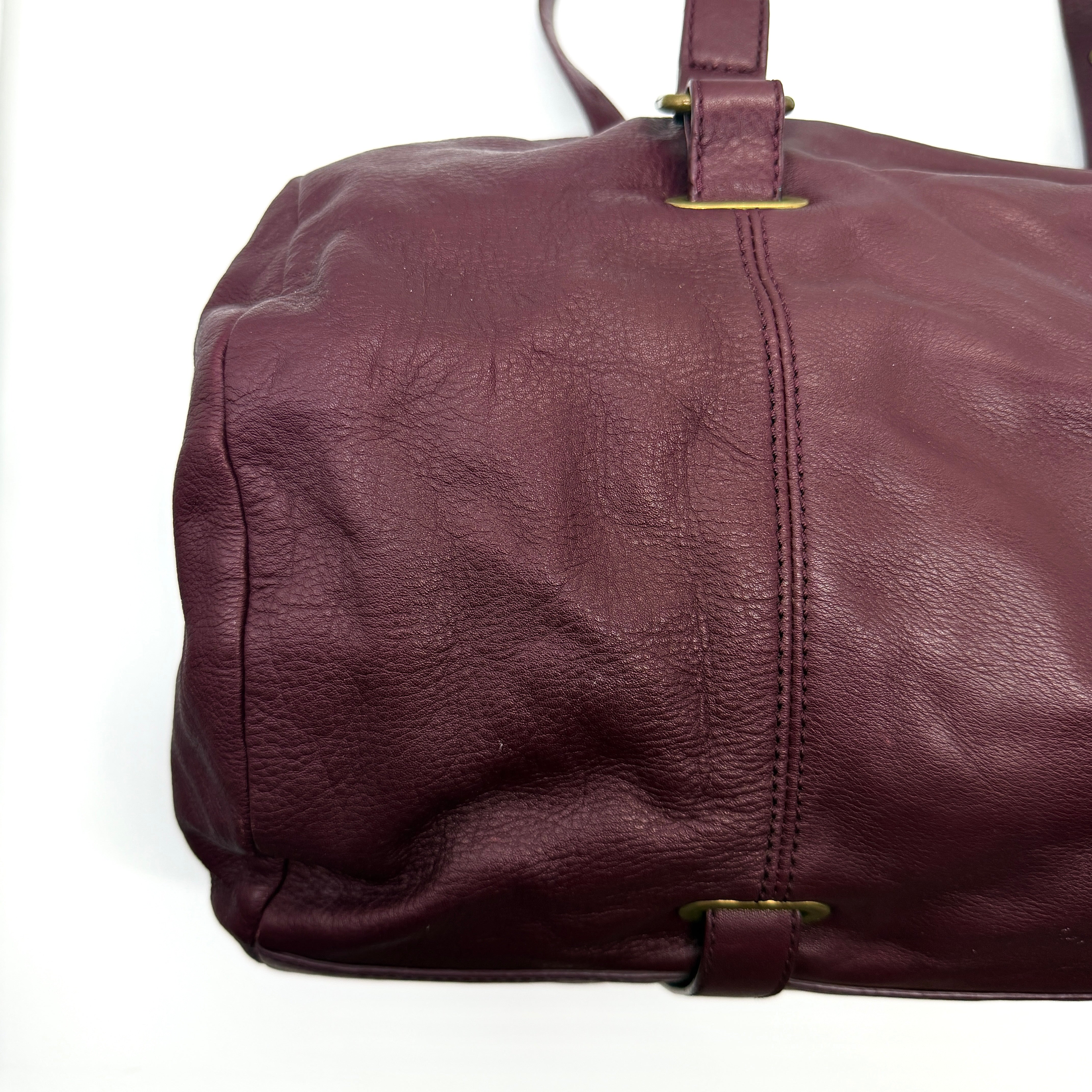 Bimba & Lola 2Way Leather Duffle Bag Burgundy