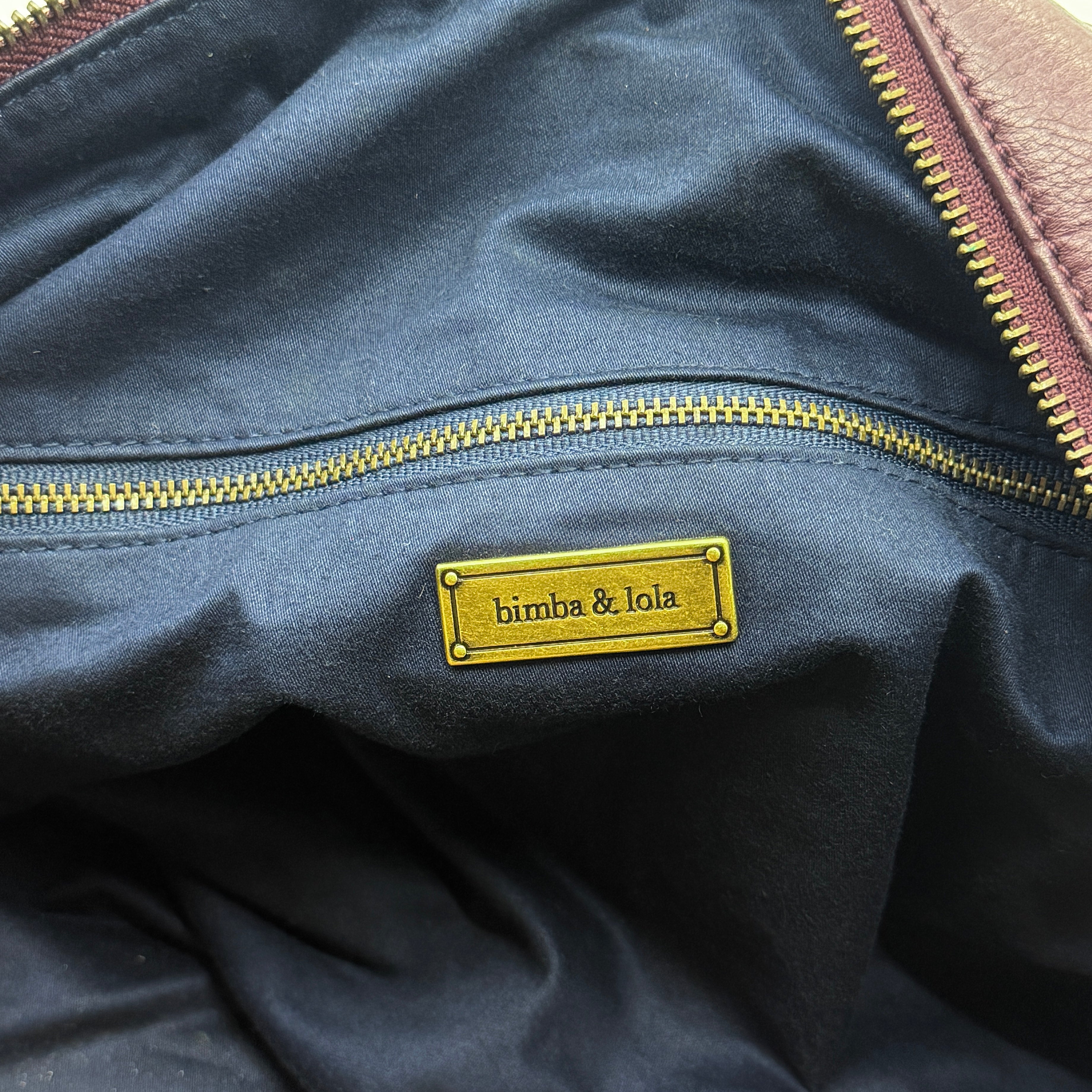 Bimba & Lola 2Way Leather Duffle Bag Burgundy