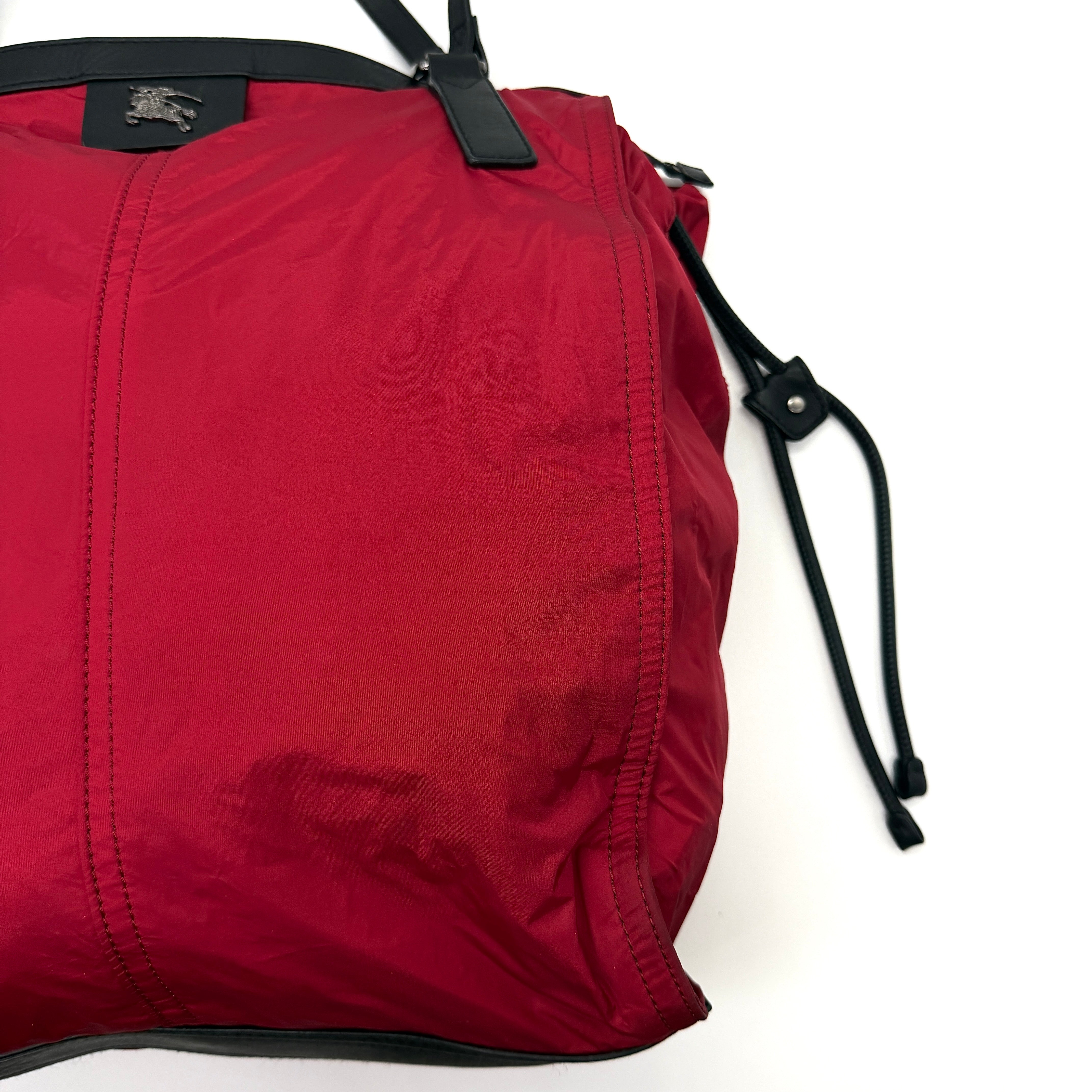 Burberry Buckleigh Nylon Tote Bag Red