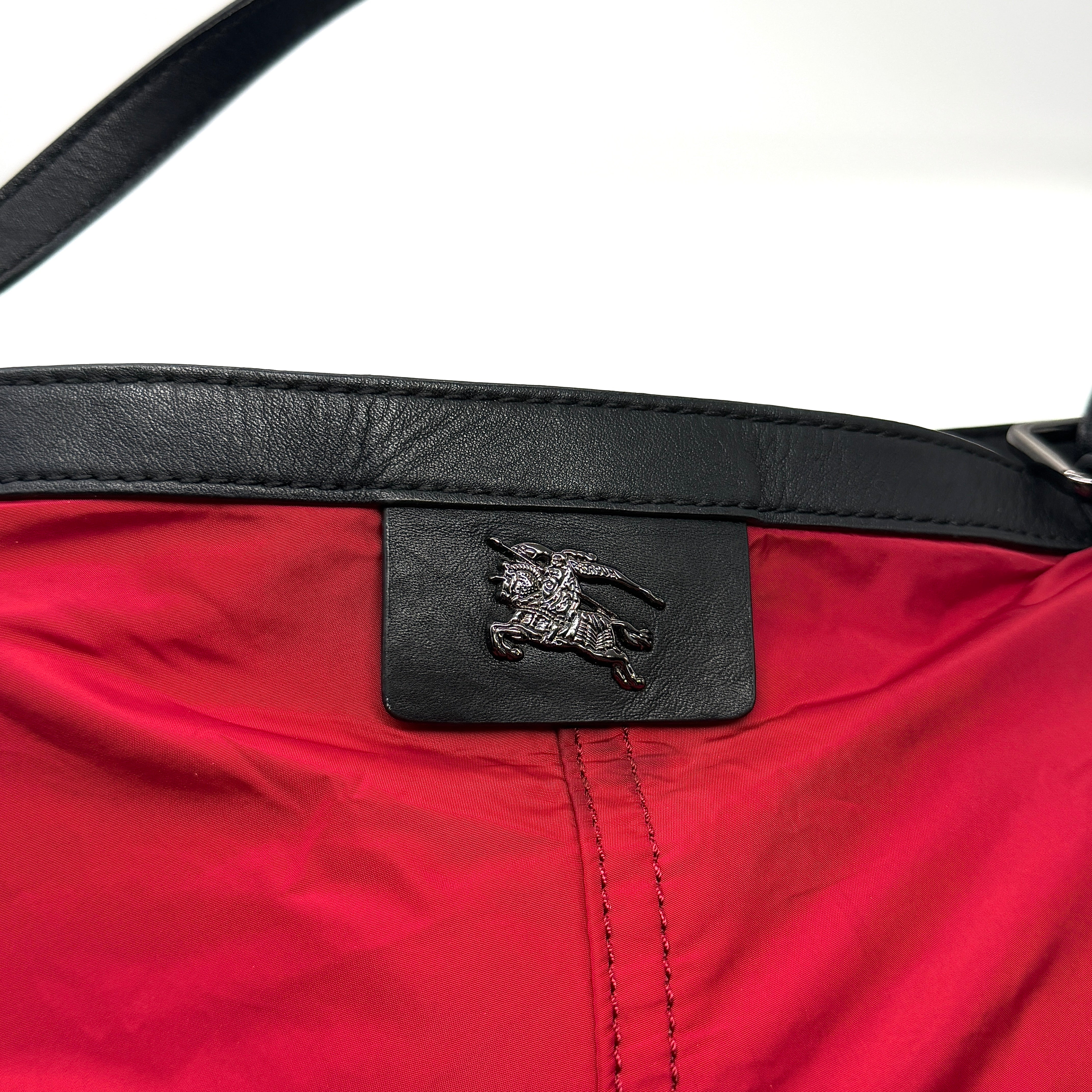 Burberry Buckleigh Nylon Tote Bag Red