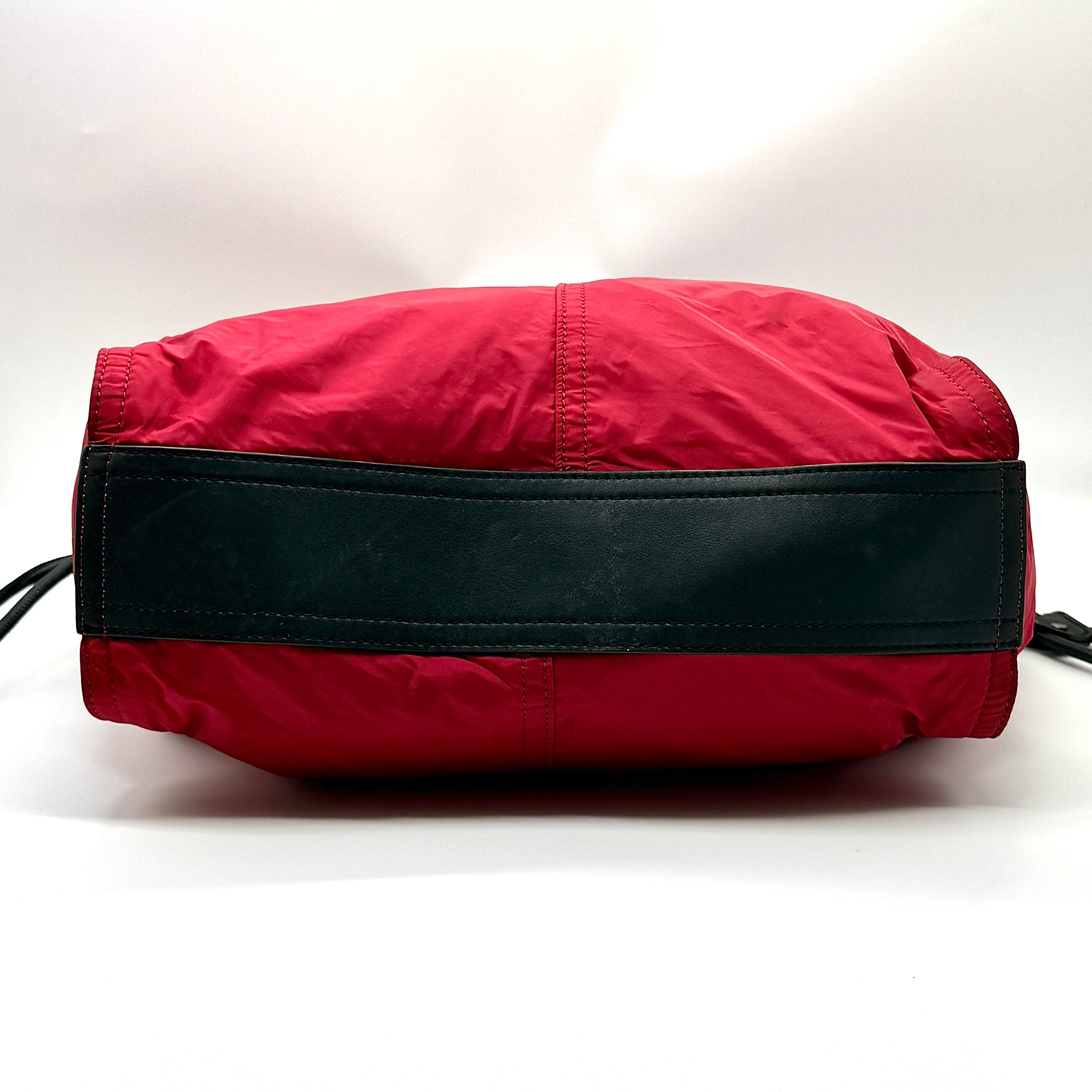 Burberry Buckleigh Nylon Tote Bag Red