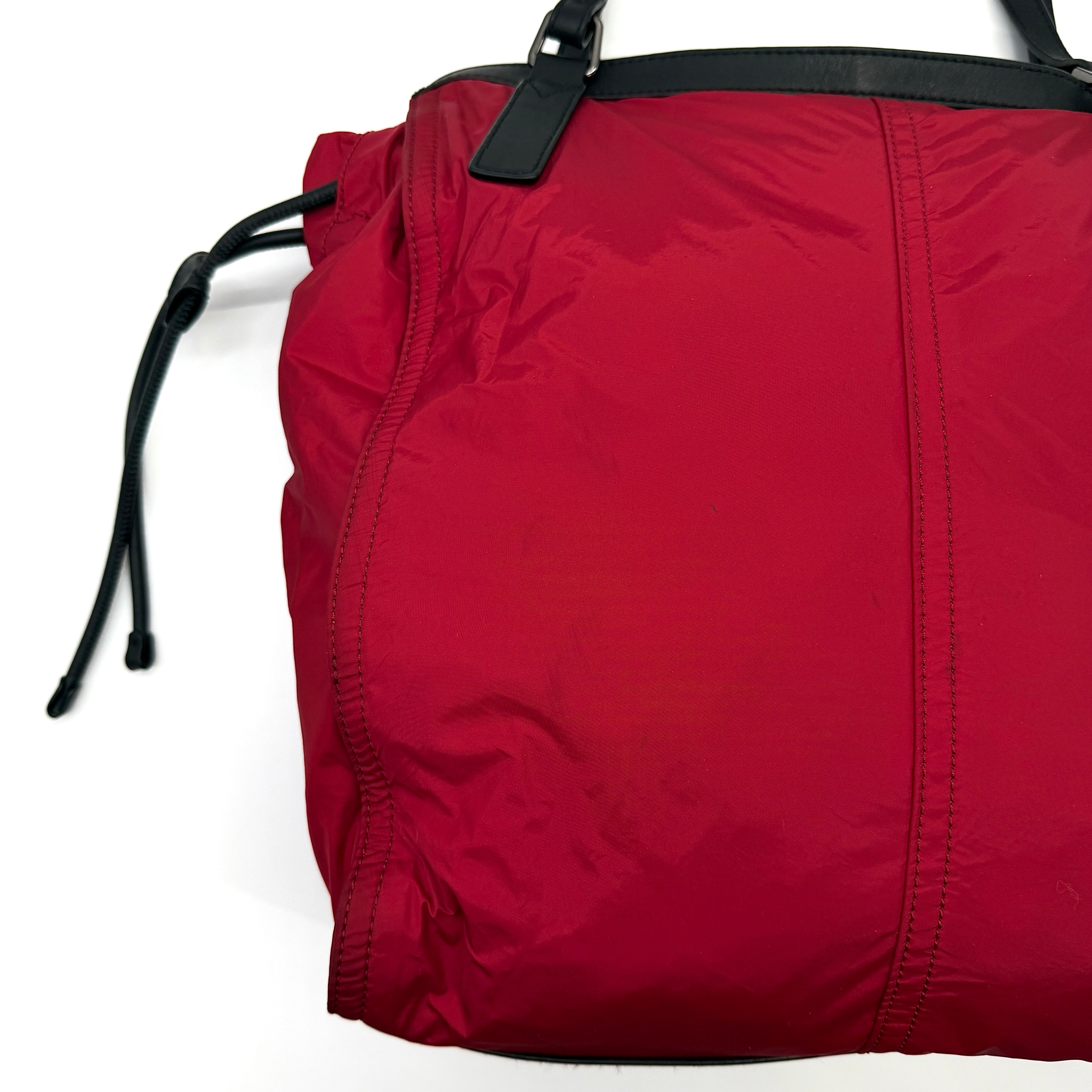 Burberry Buckleigh Nylon Tote Bag Red