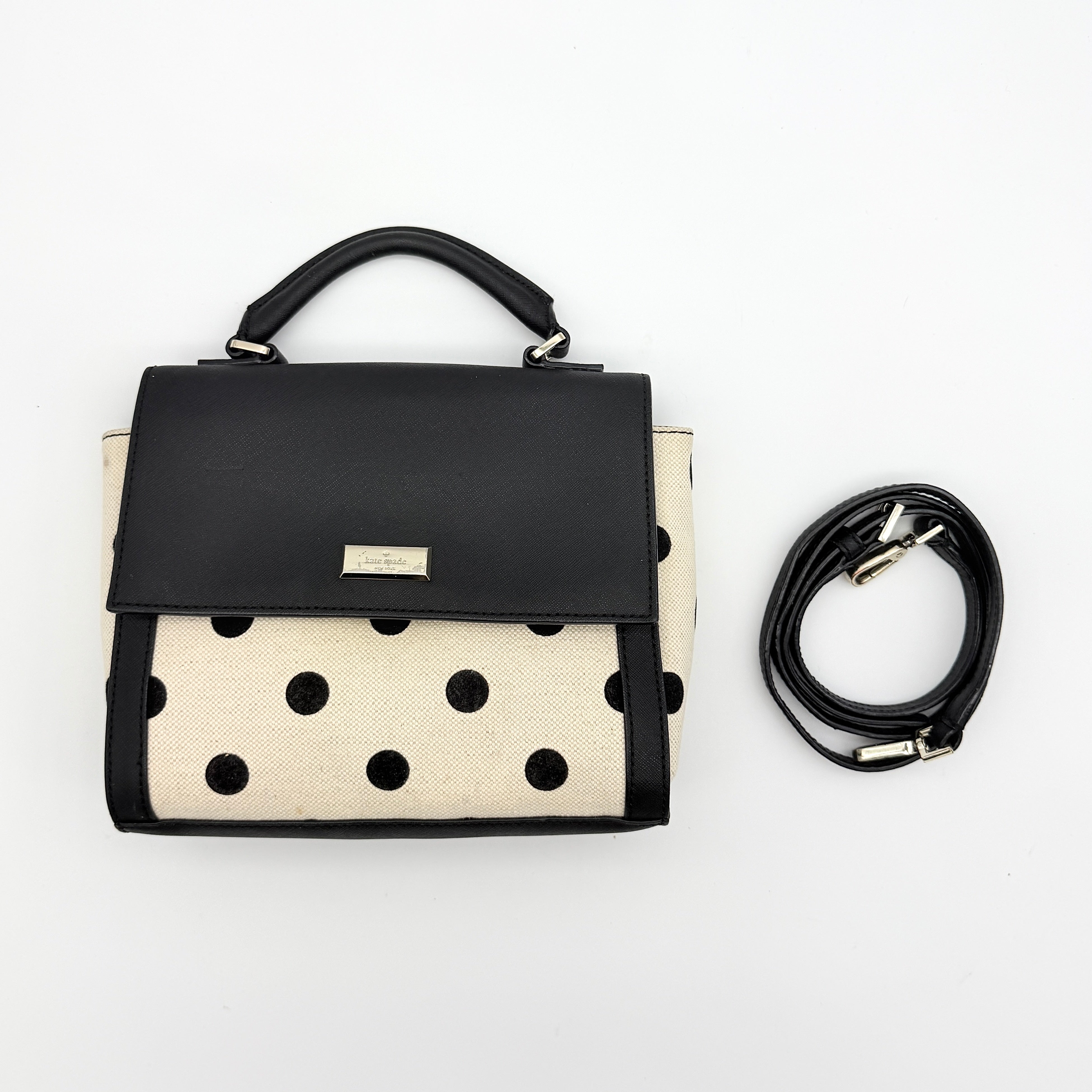 Kate Spade 2Way New York Polka Dot Handbag Black/Cream