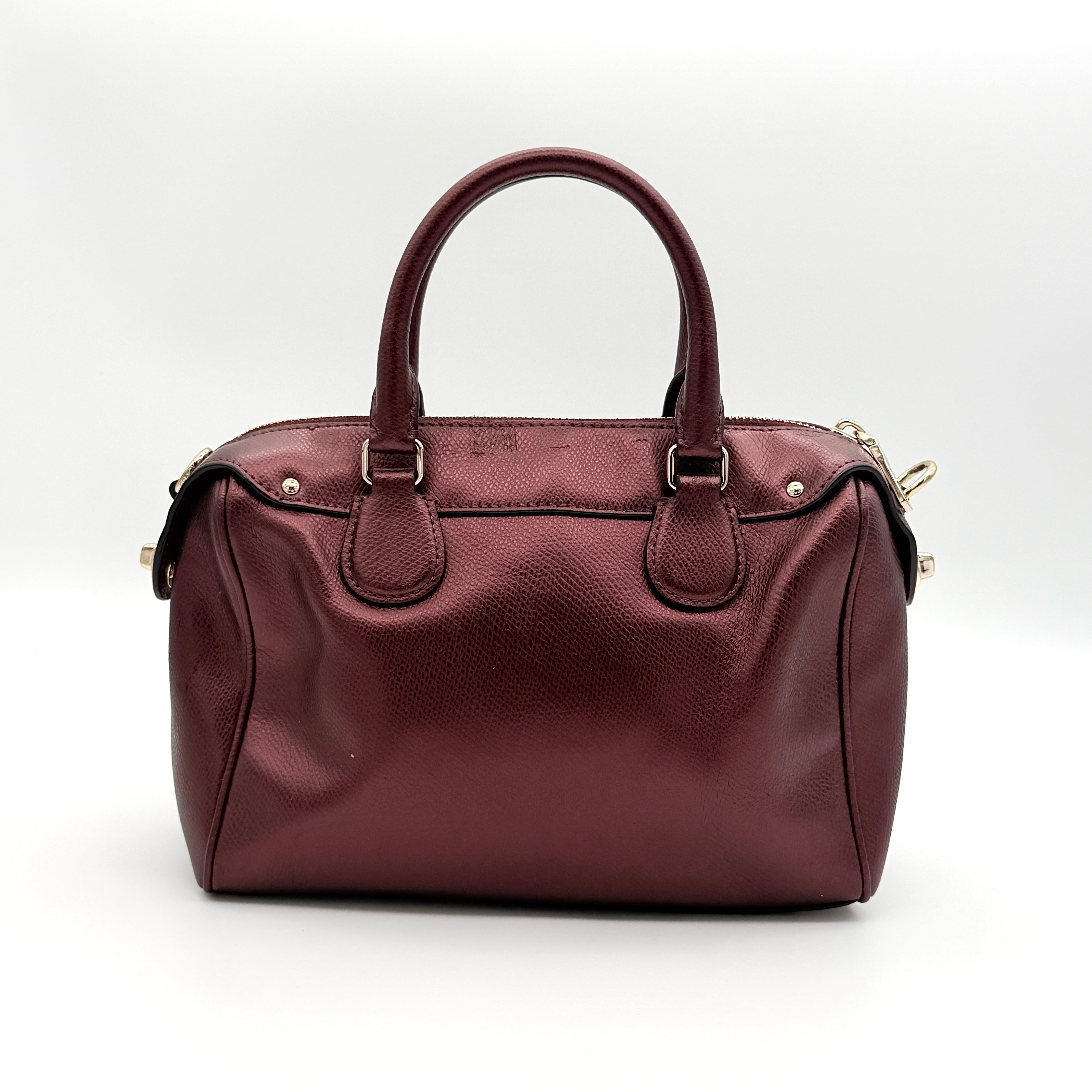 Coach 2Way Signature Mini Bennett Boston Bag Burgundy