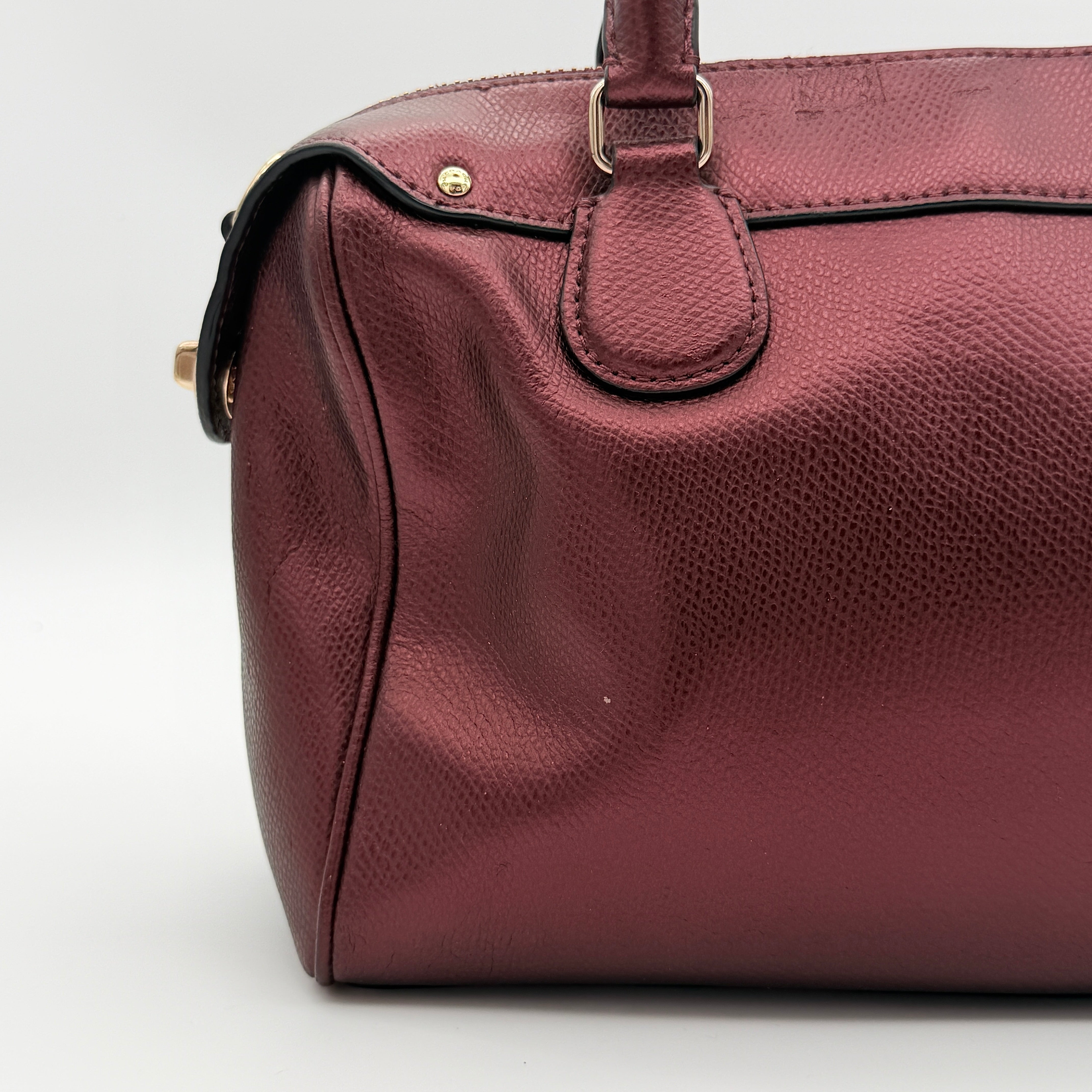 Coach 2Way Signature Mini Bennett Boston Bag Burgundy