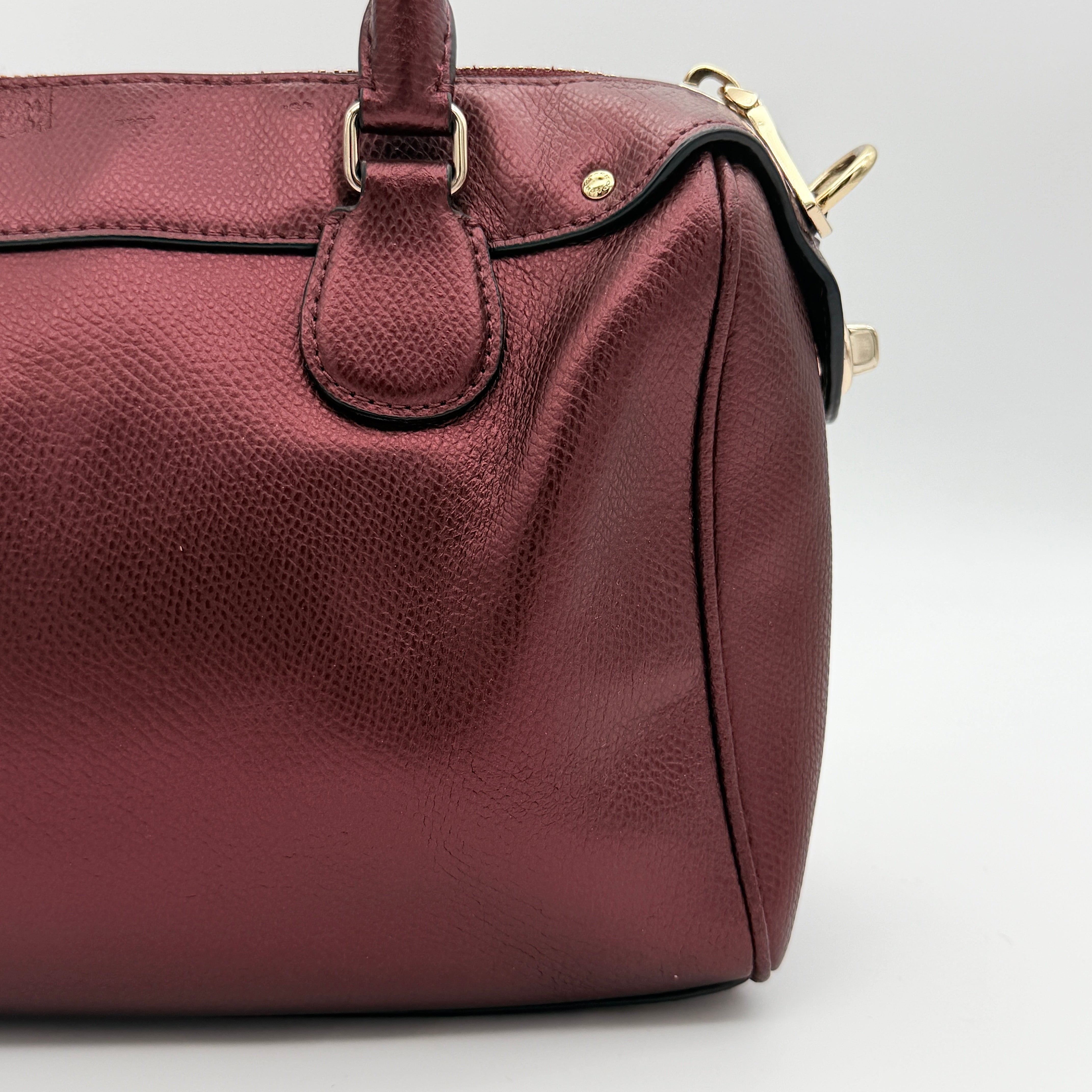 Coach 2Way Signature Mini Bennett Boston Bag Burgundy
