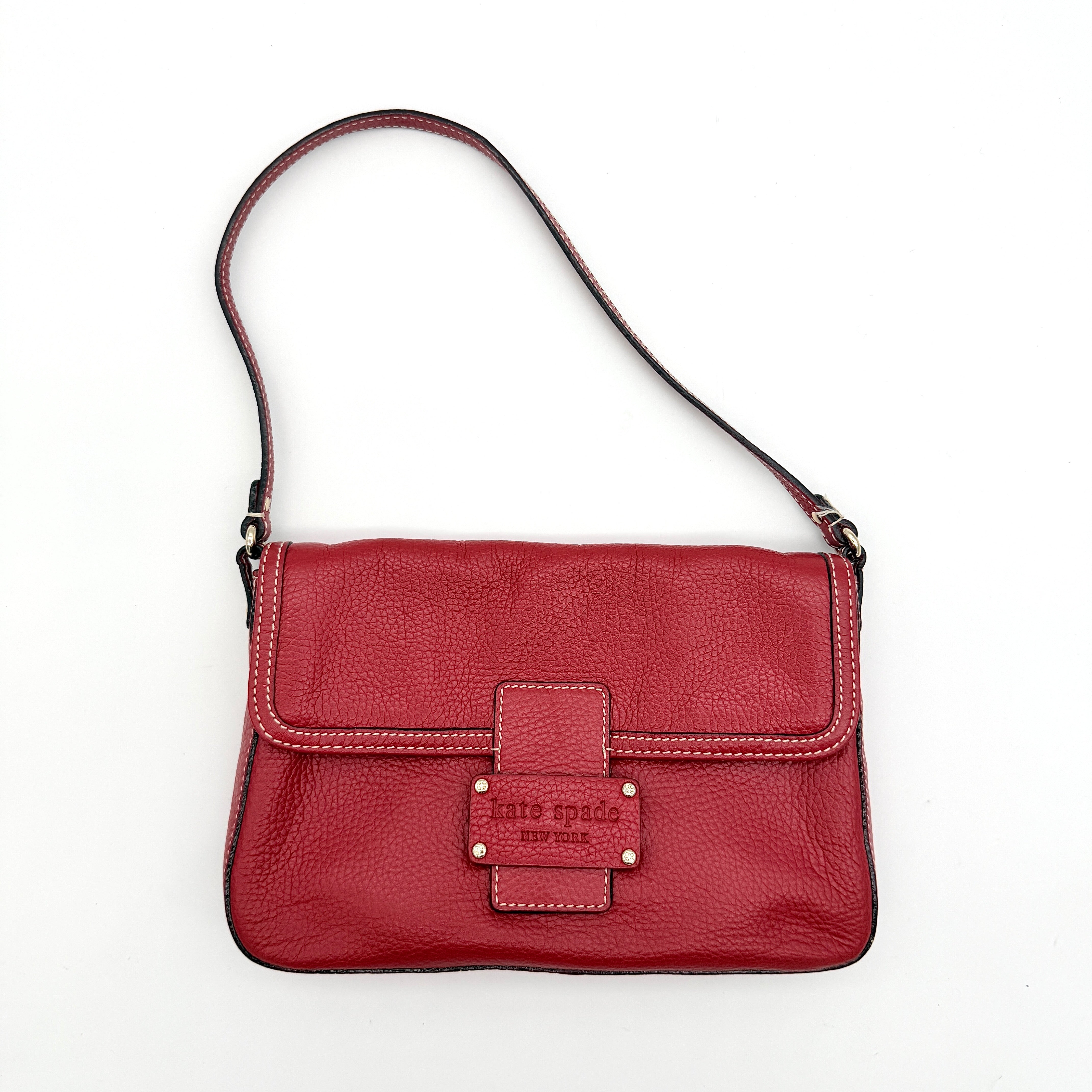 Kate Spade Bea Tarrytown Baguette Shoulder Bag Red