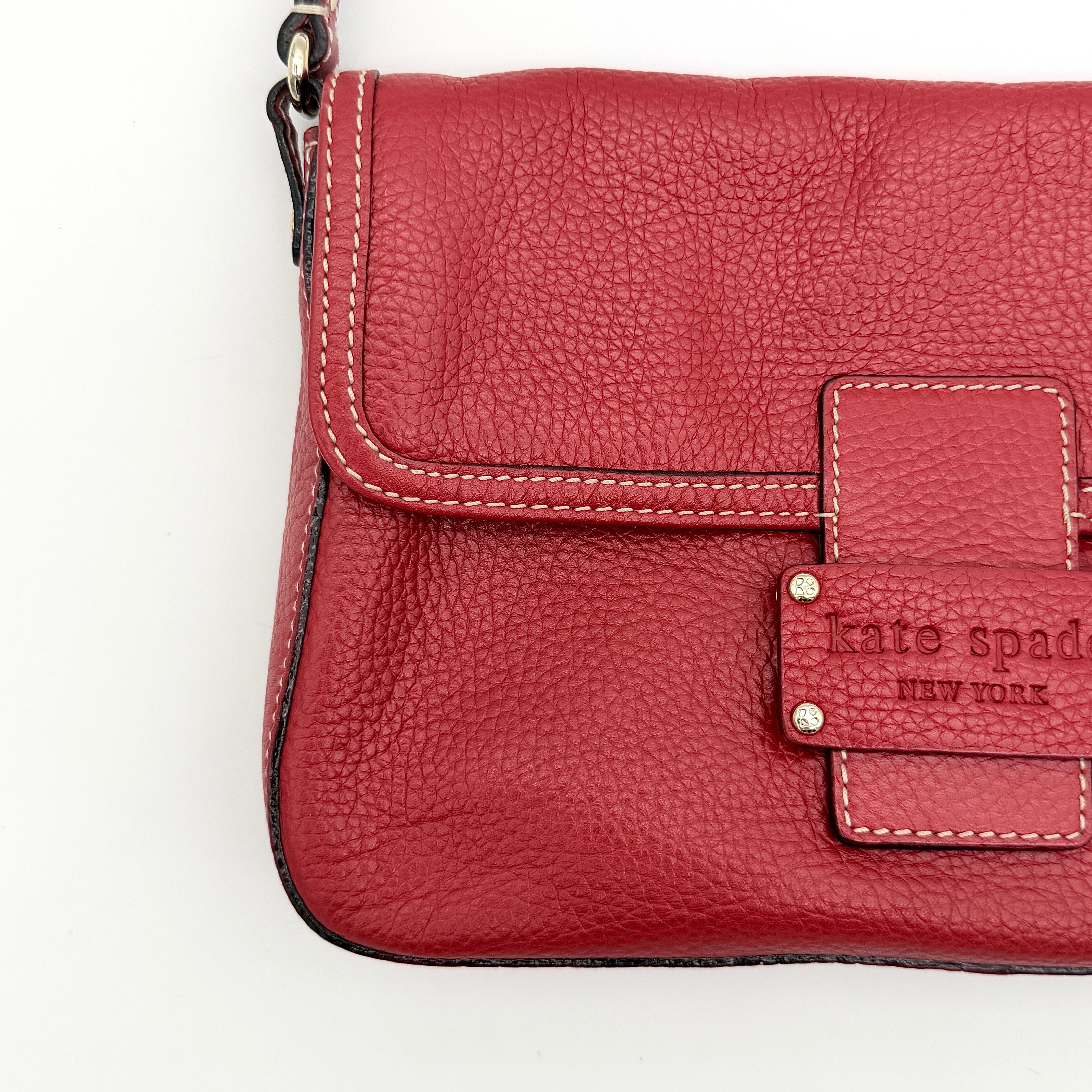 Kate Spade Bea Tarrytown Baguette Shoulder Bag Red
