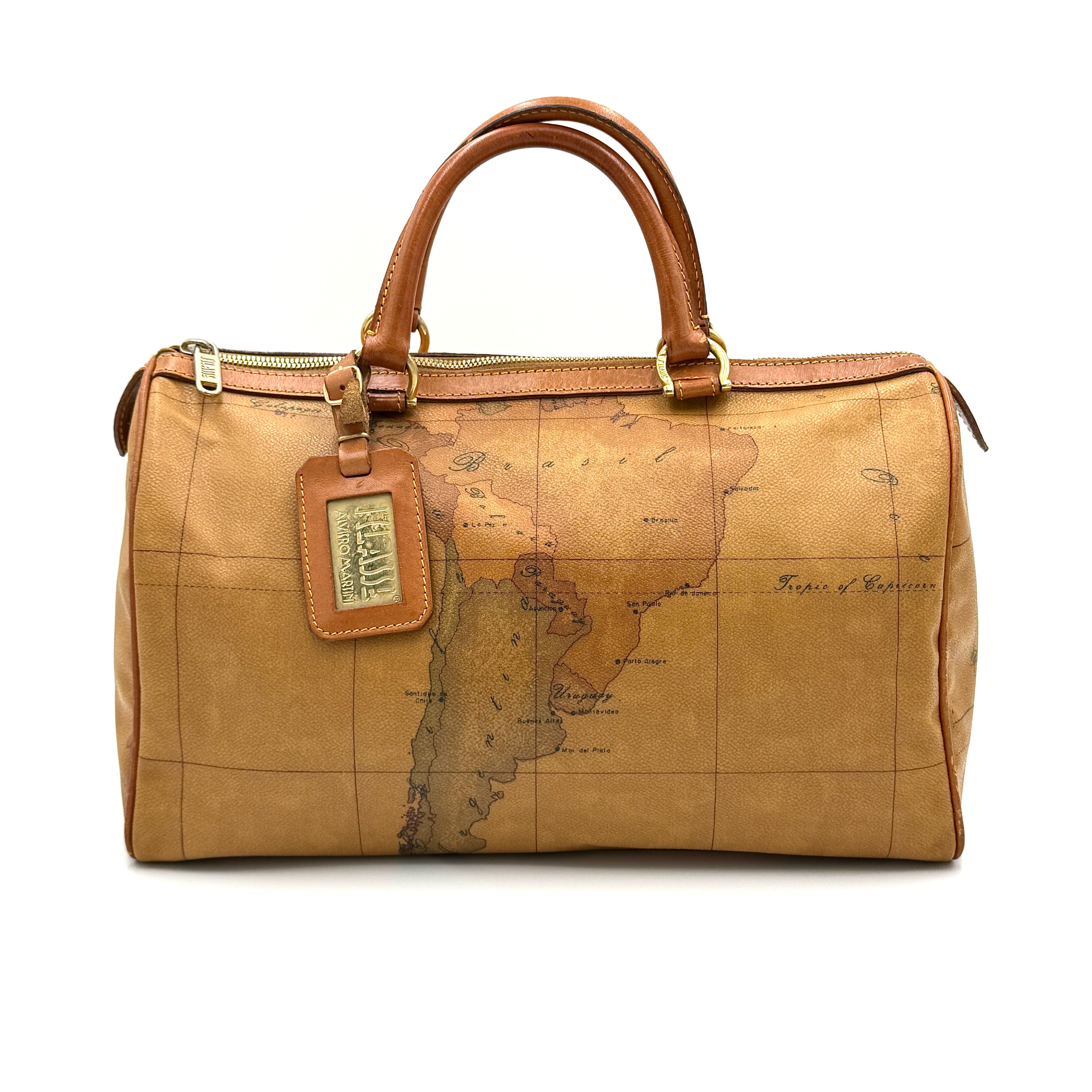 Alviero Martini 1A Classe Geo Boston Bag Tan
