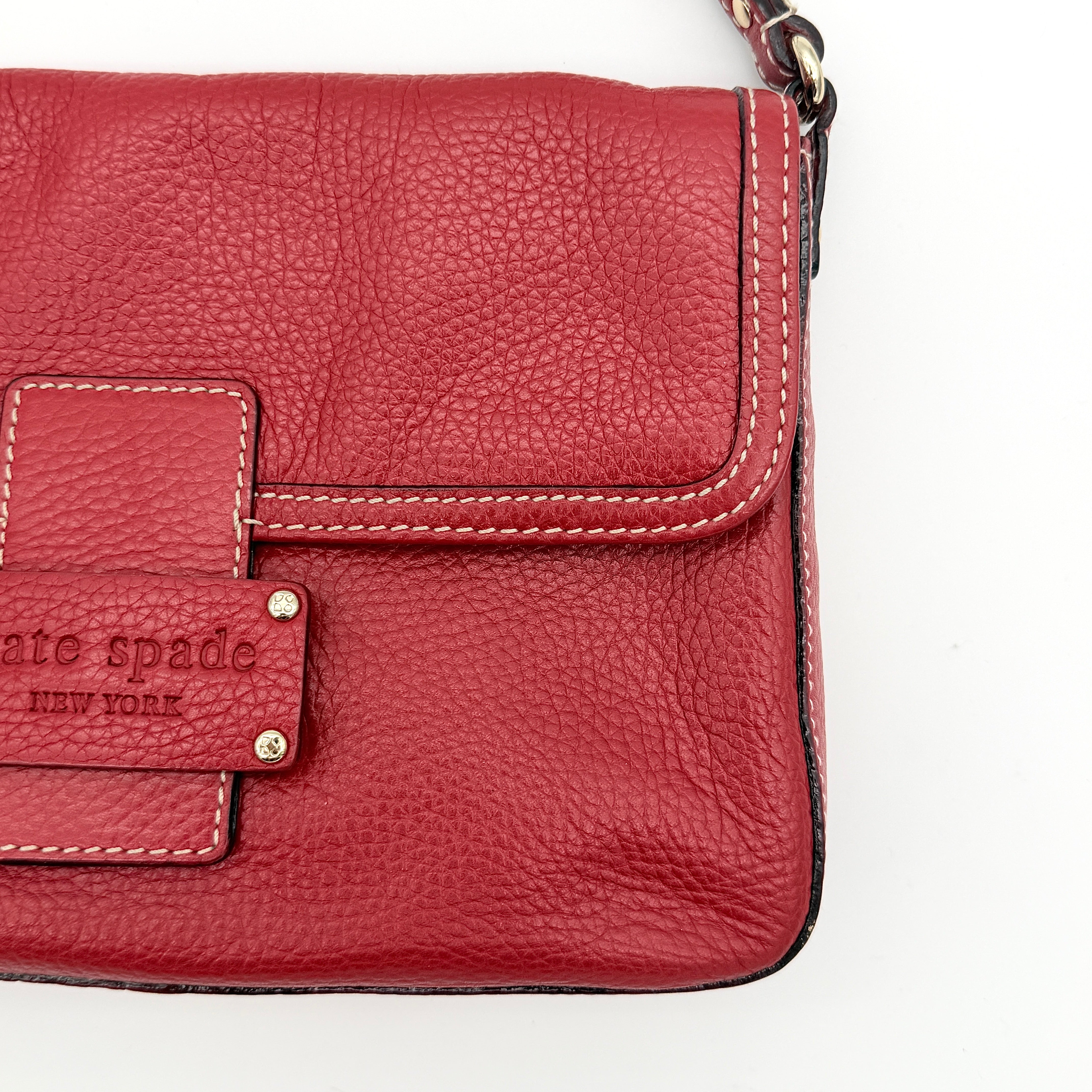 Kate Spade Bea Tarrytown Baguette Shoulder Bag Red