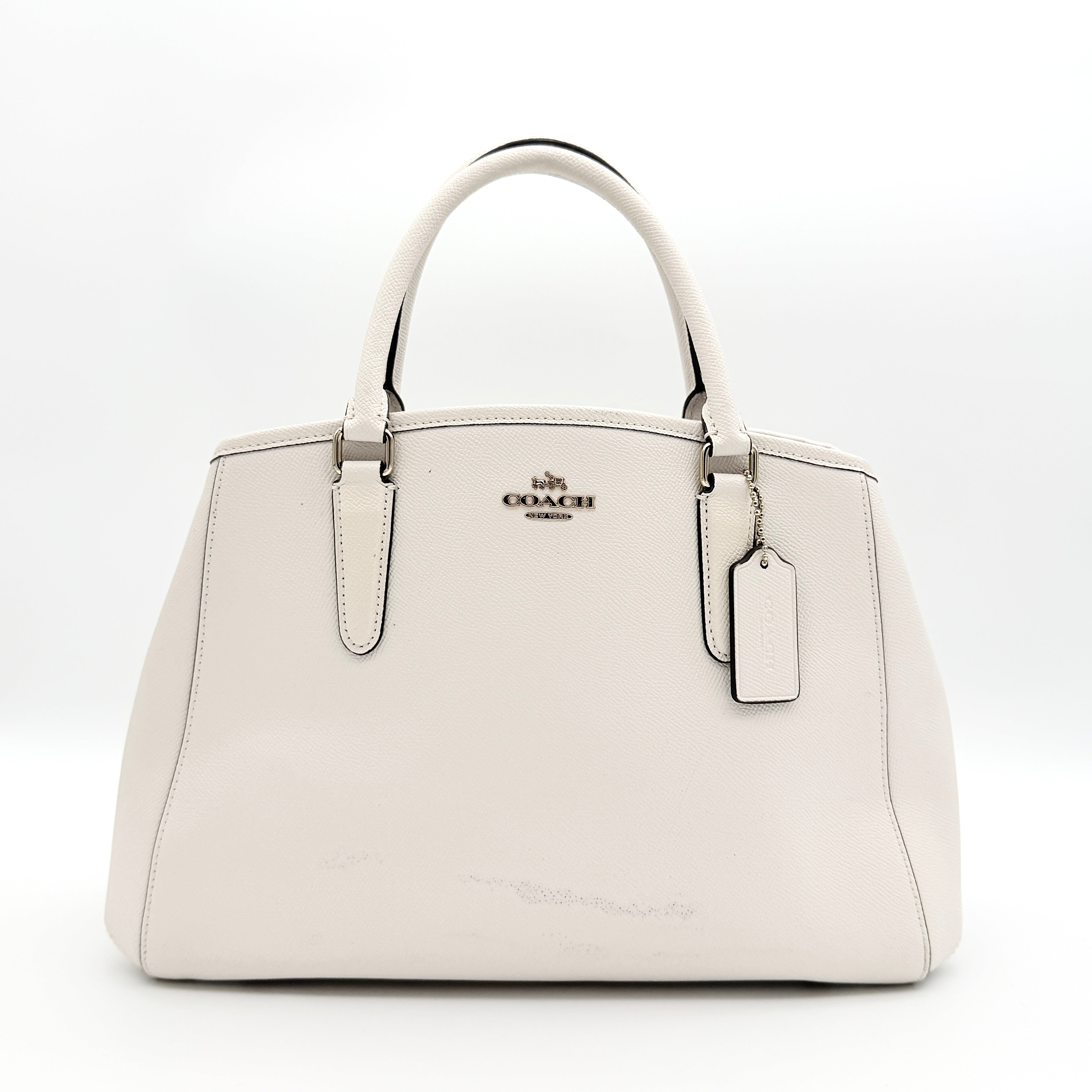 Coach 2Way Signature Sage Carryall Shoulder Bag White