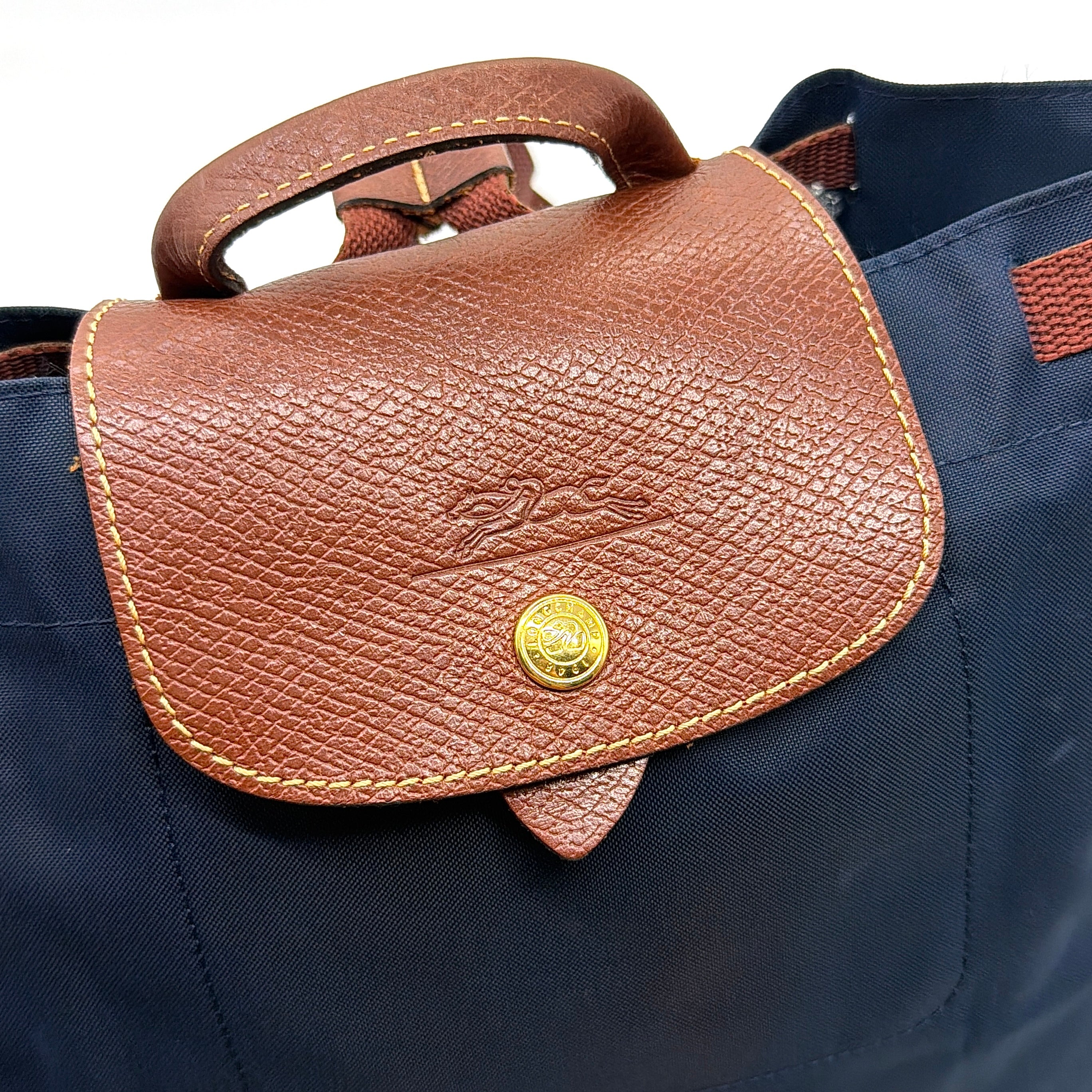 Longchamp Le Pliage Original Backpack Blue/Brown (Foldable)