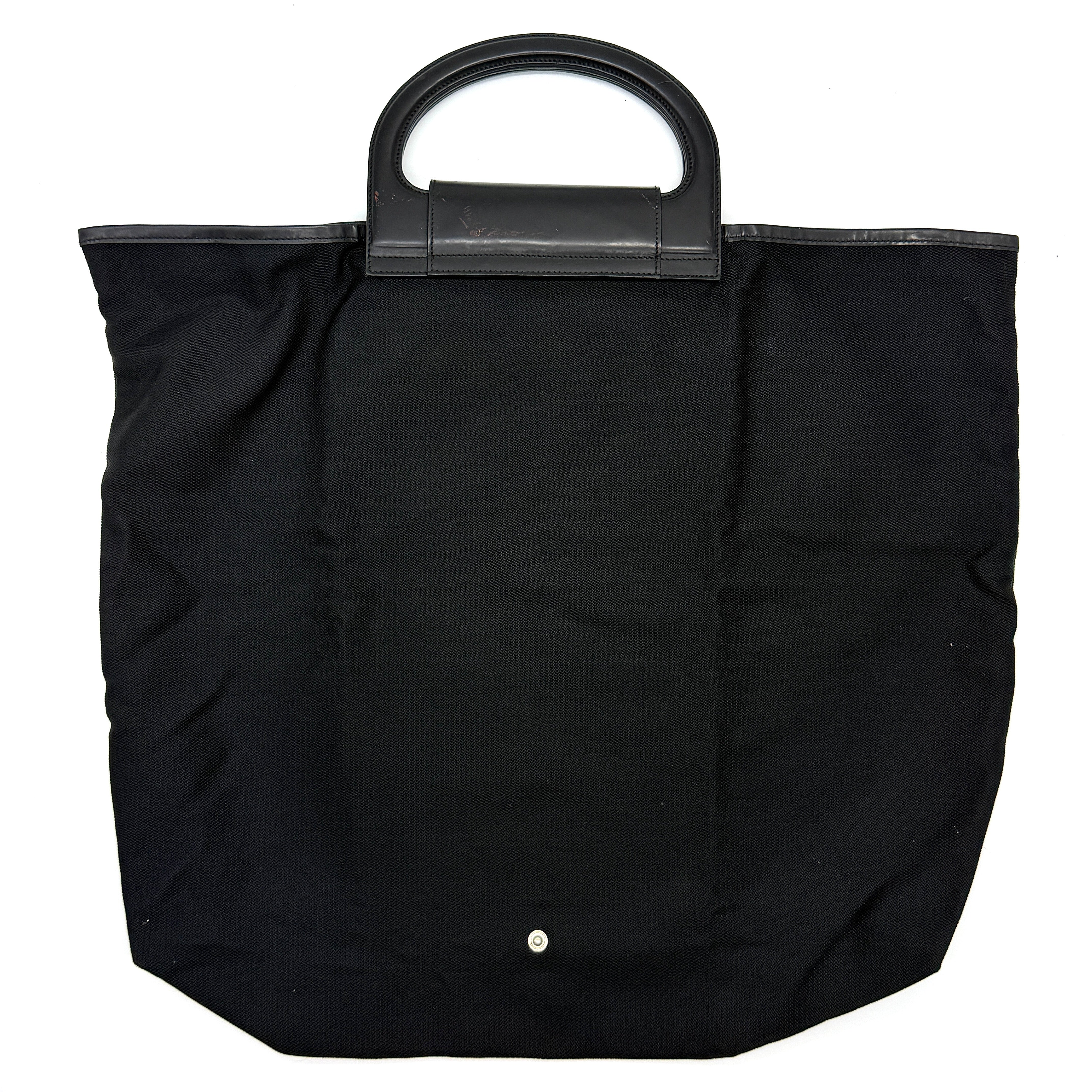 Salvatore Ferragamo Gancini Nylon Handbag Black (Foldable)