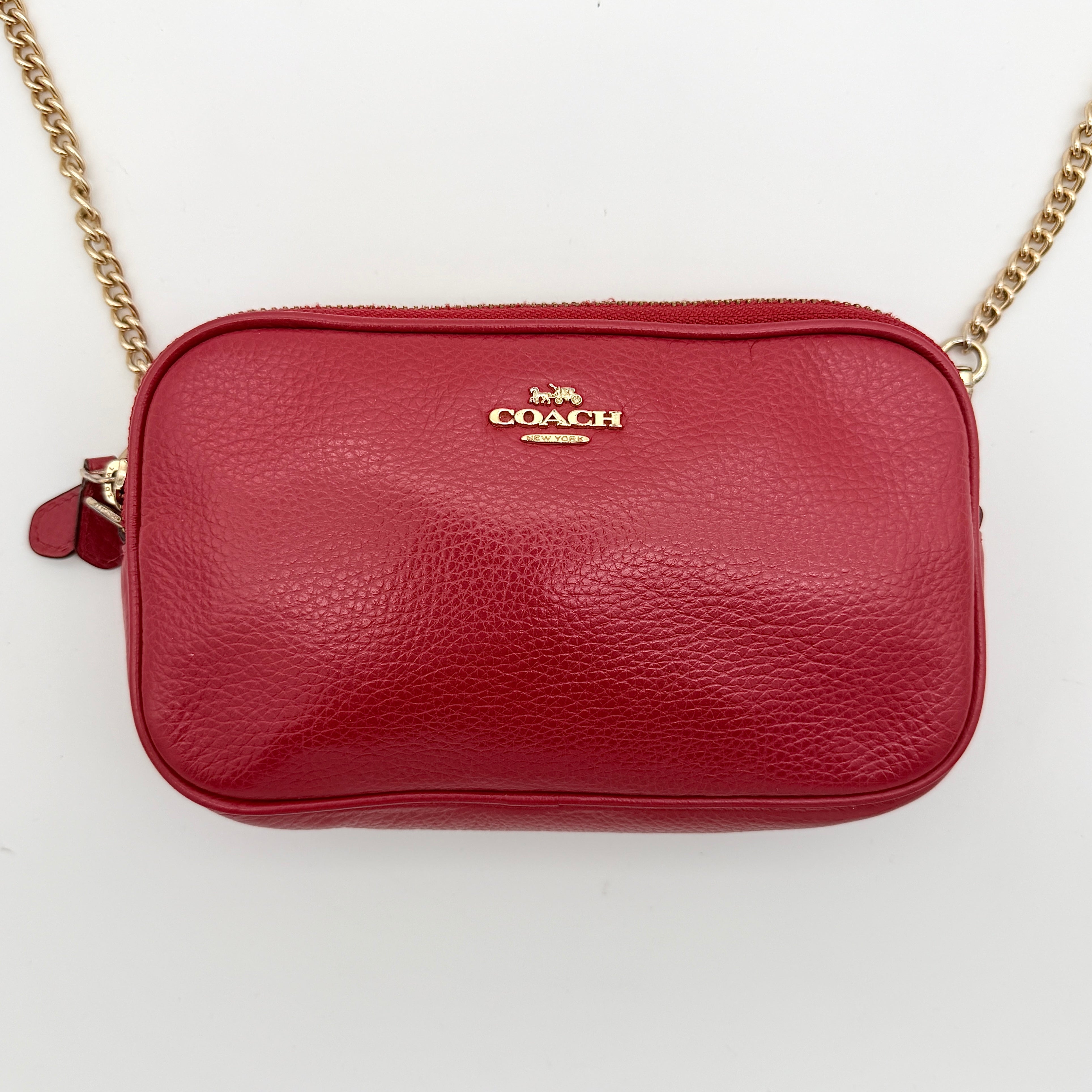 Coach Chain Camera Crossbody Bag Red