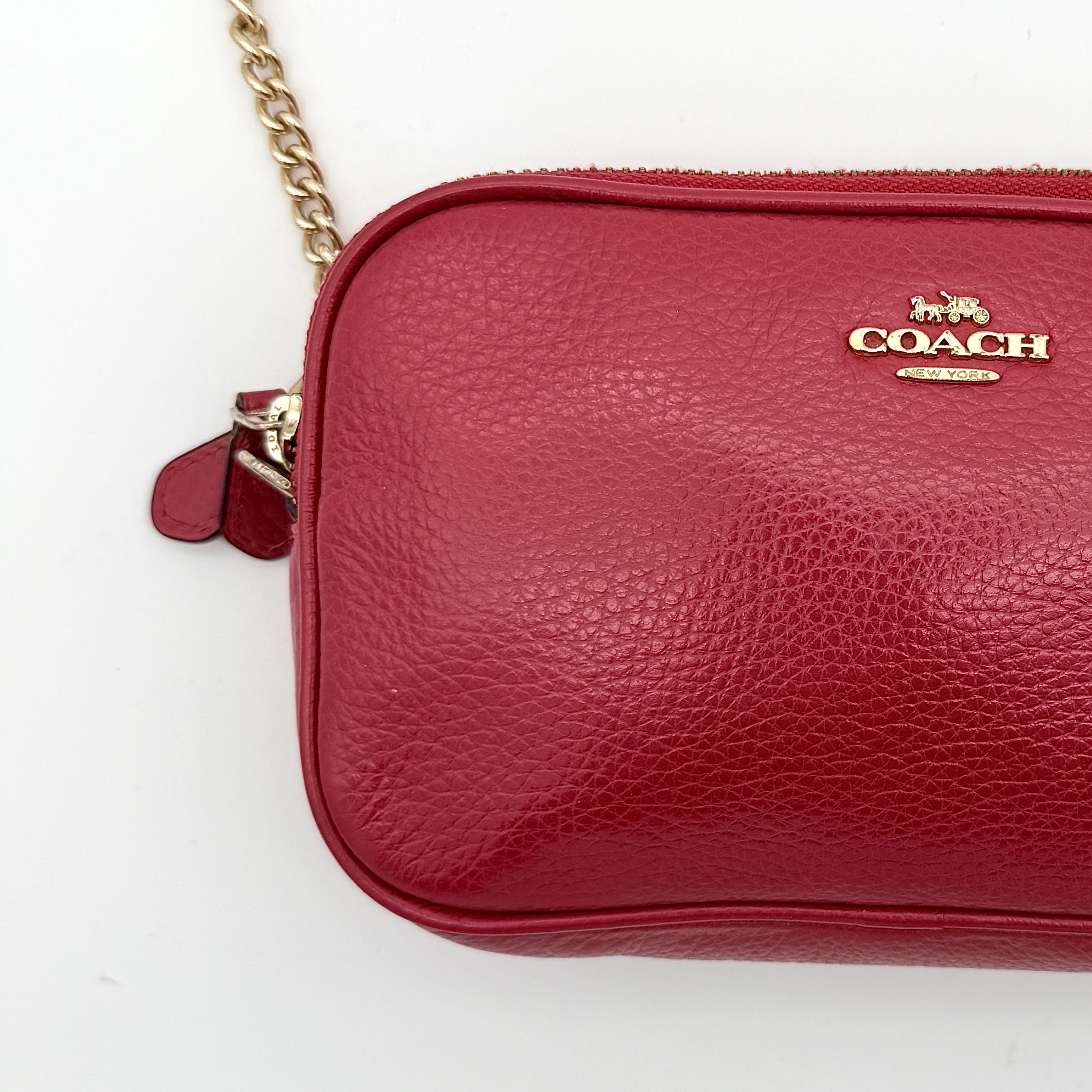 Coach Chain Camera Crossbody Bag Red