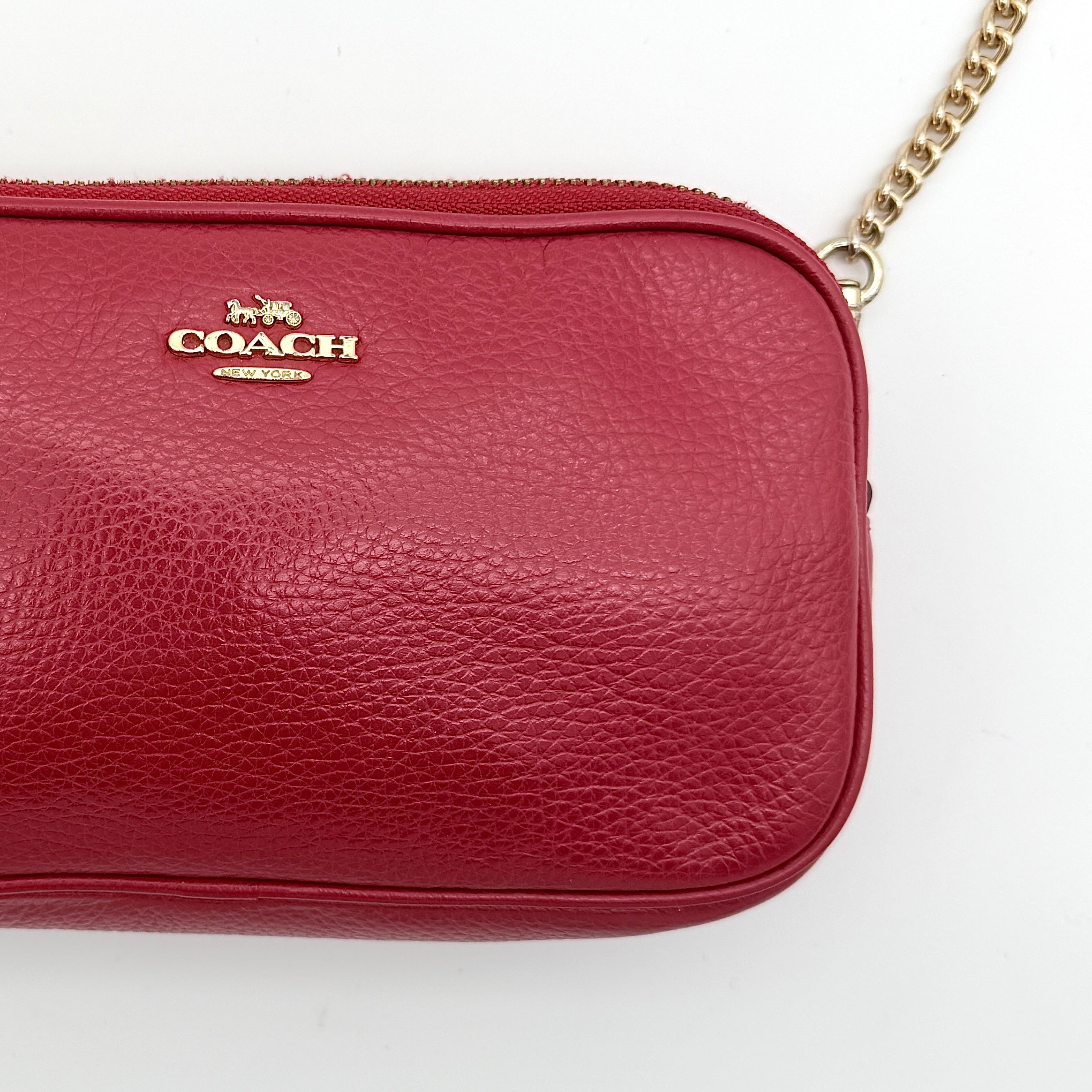 Coach Chain Camera Crossbody Bag Red