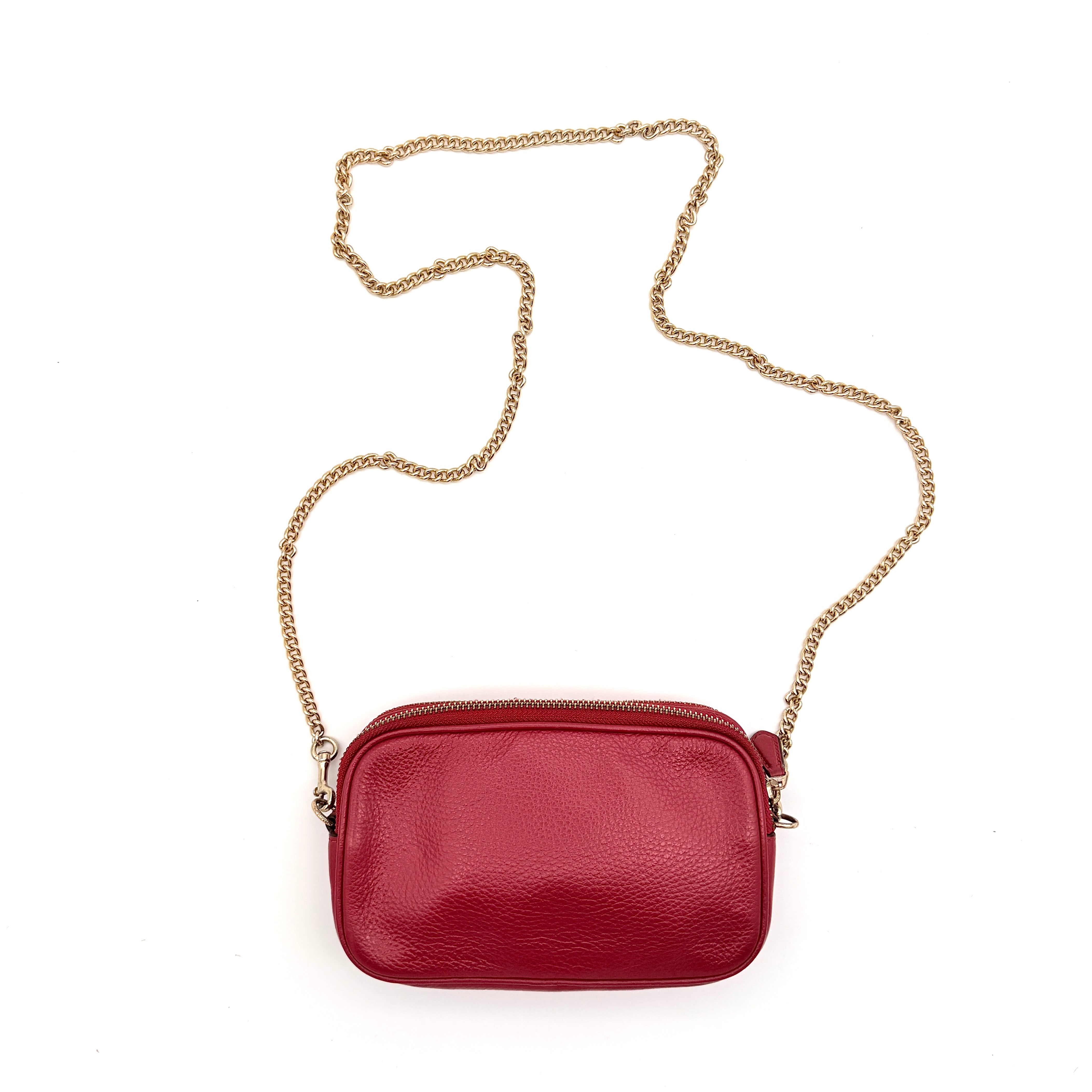 Coach Chain Camera Crossbody Bag Red