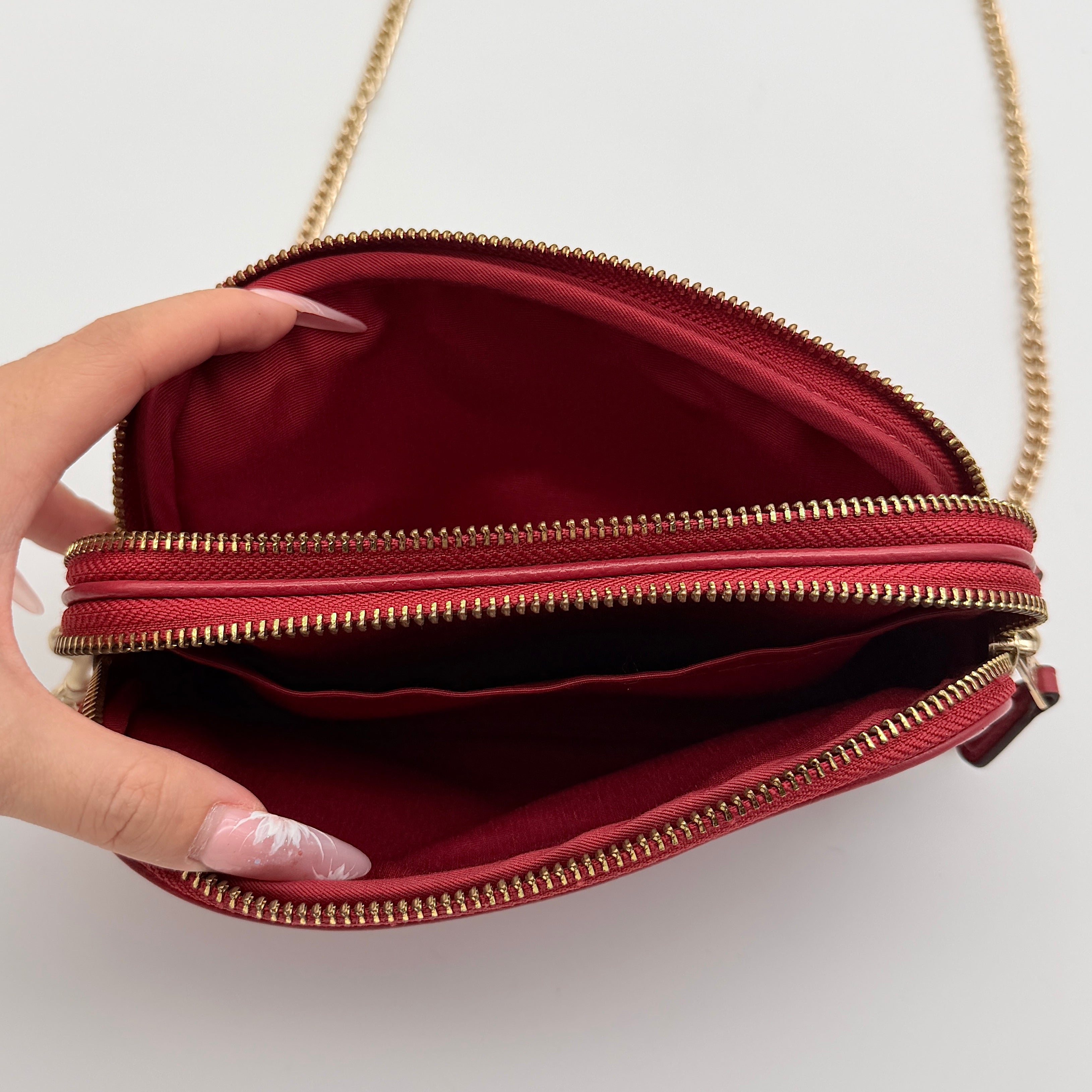 Coach Chain Camera Crossbody Bag Red