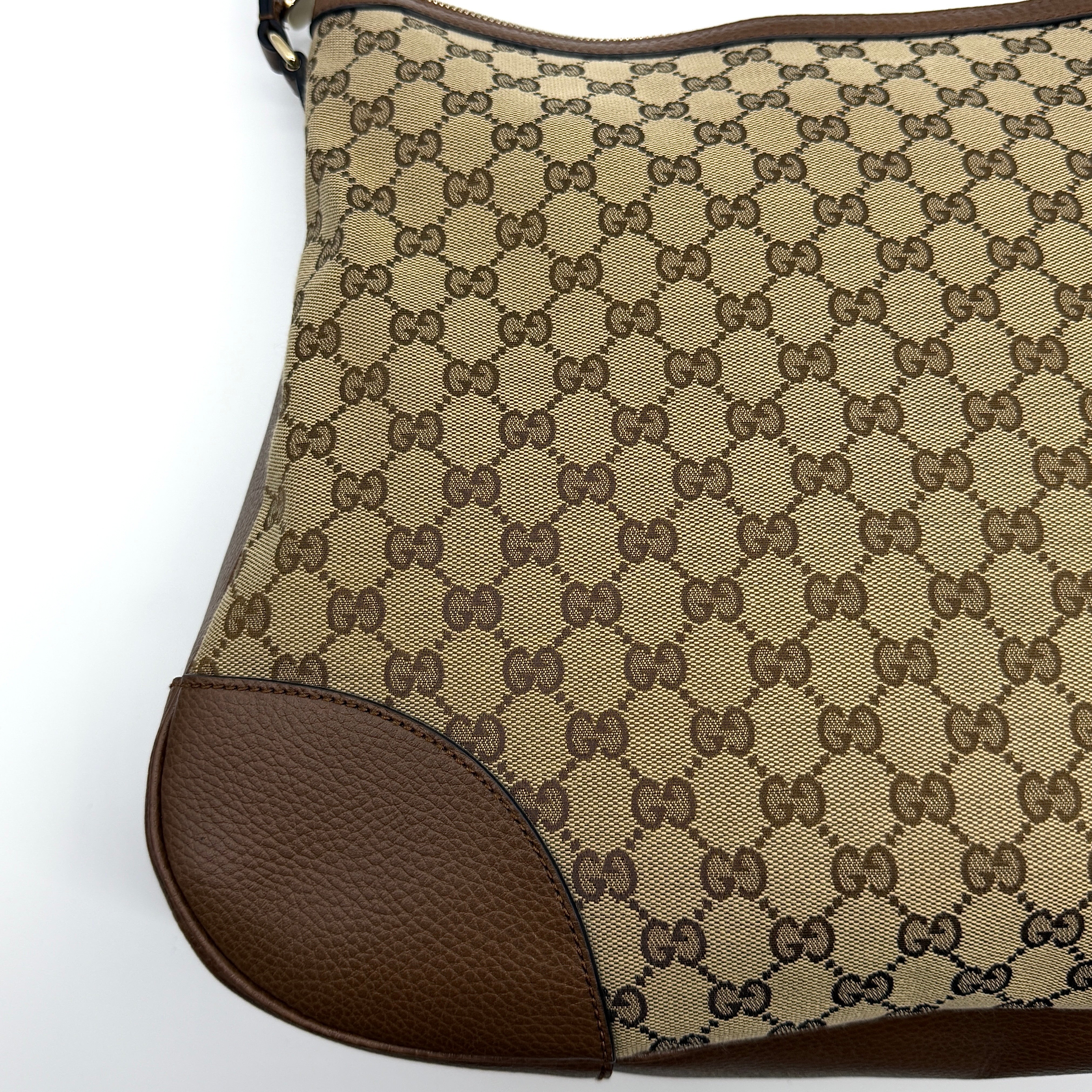 Gucci GG Monogram Bree Hobo Shoulder Bag Brown