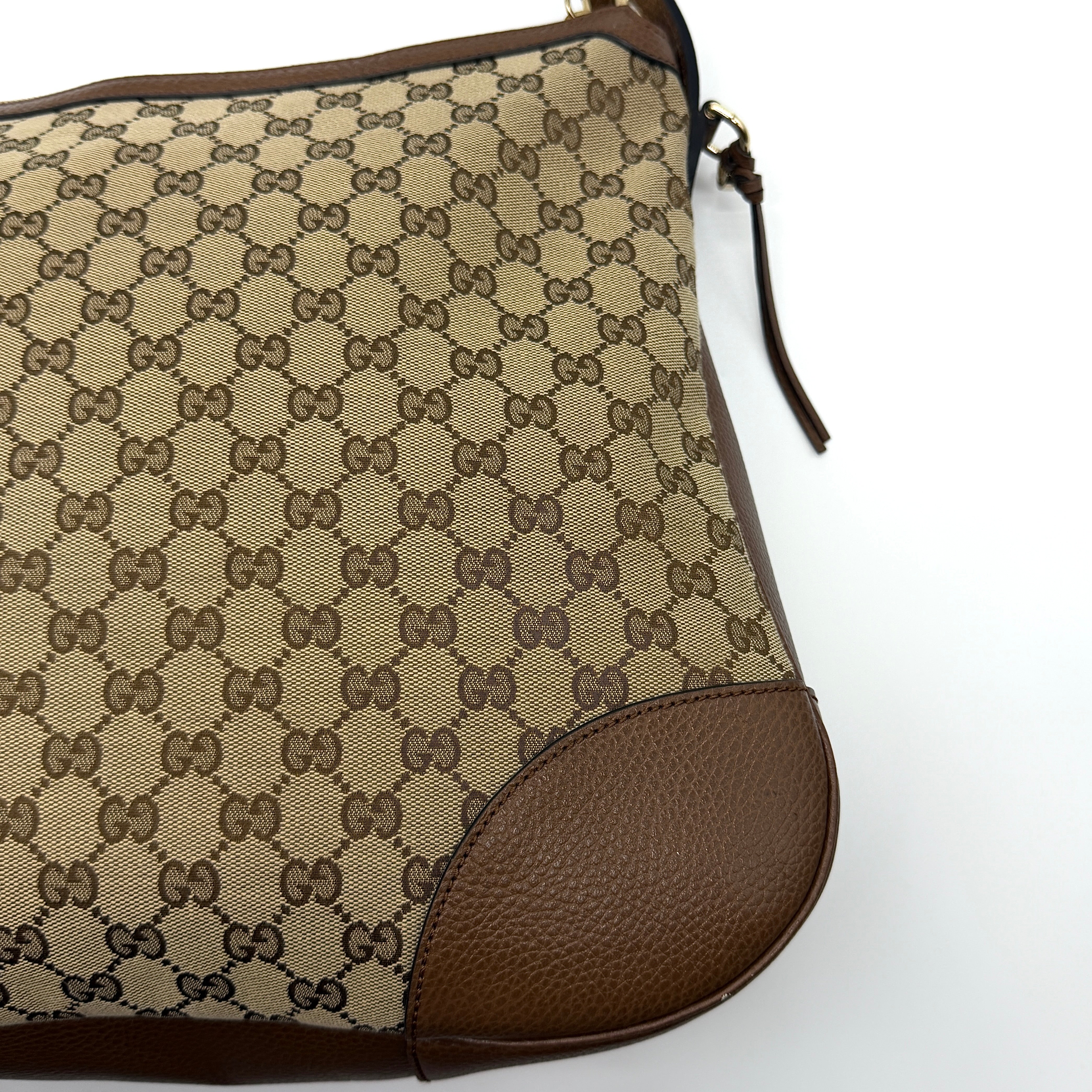 Gucci GG Monogram Bree Hobo Shoulder Bag Brown