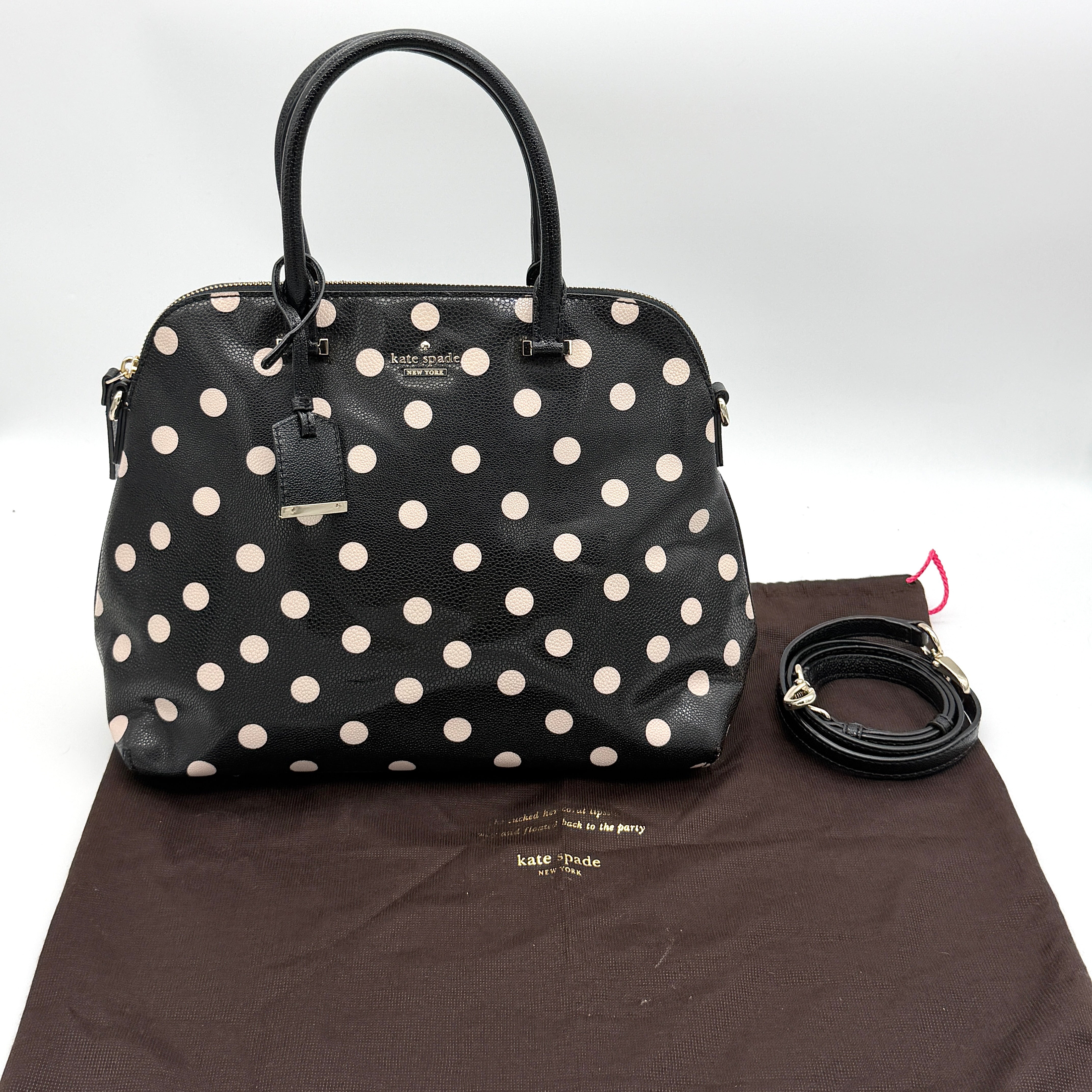Kate Spade 2Way Cedar Street Margot Polka Dot Handbag Black/White