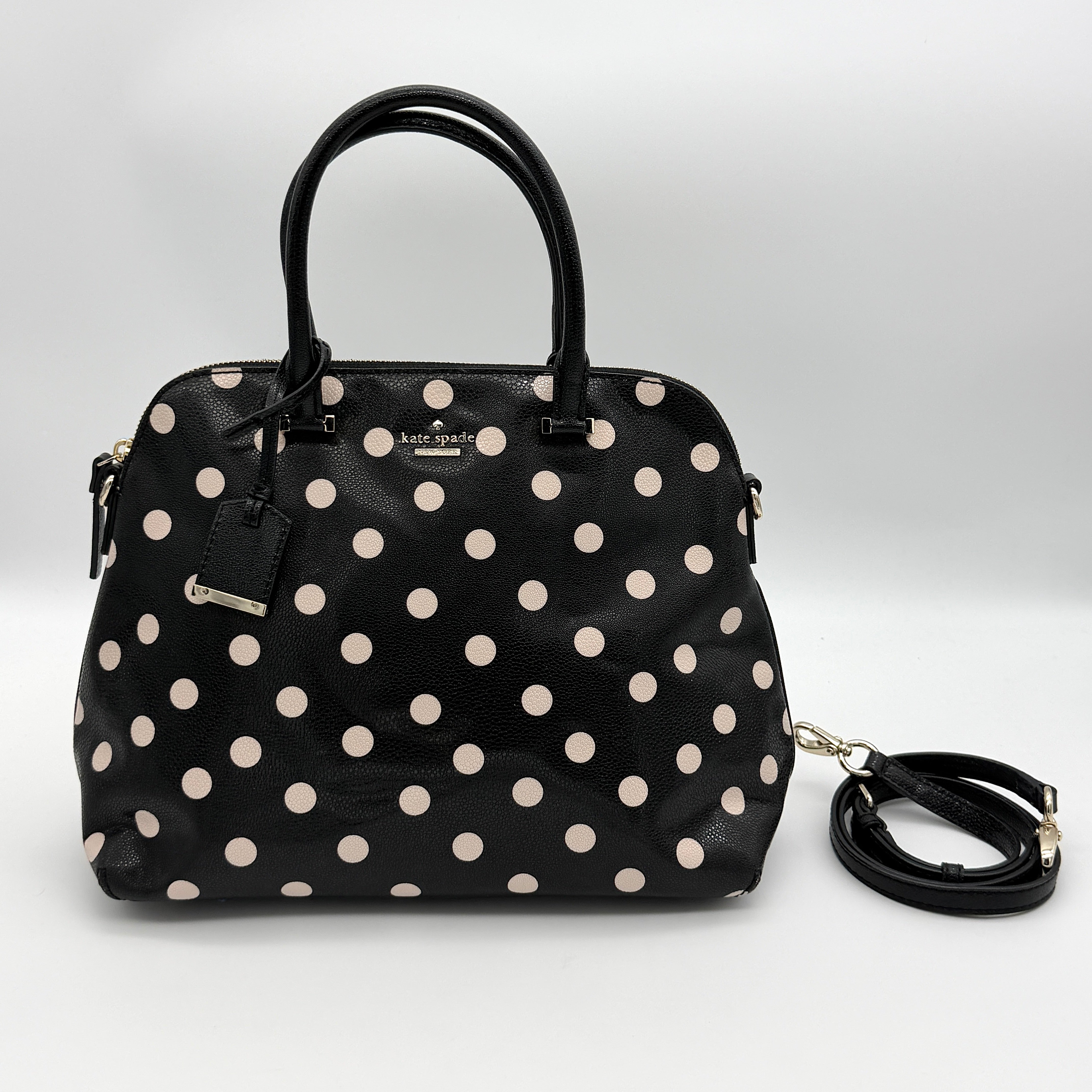 Kate Spade 2Way Cedar Street Margot Polka Dot Handbag Black/White