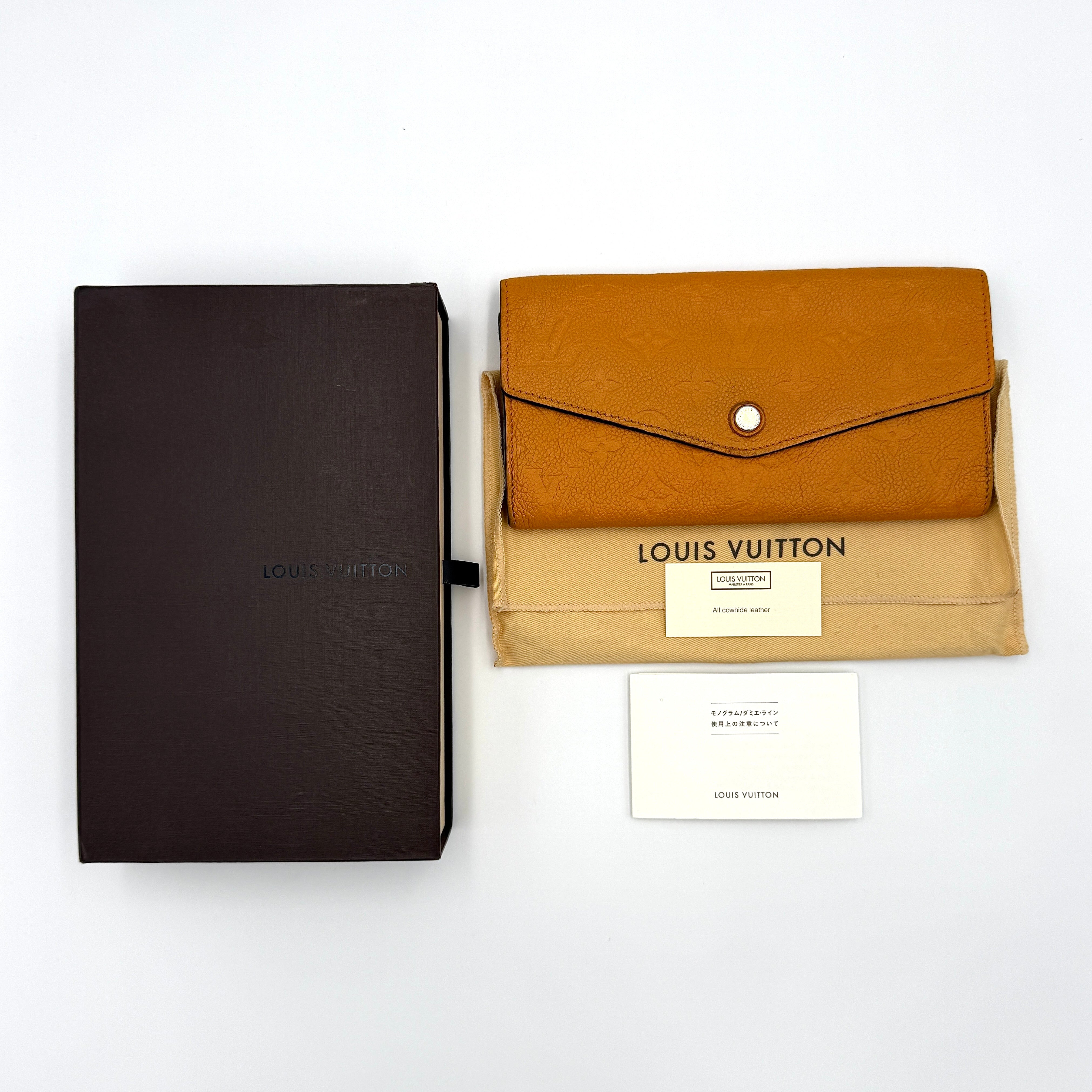 Louis Vuitton Monogram Empreinte Sarah Wallet Yellow