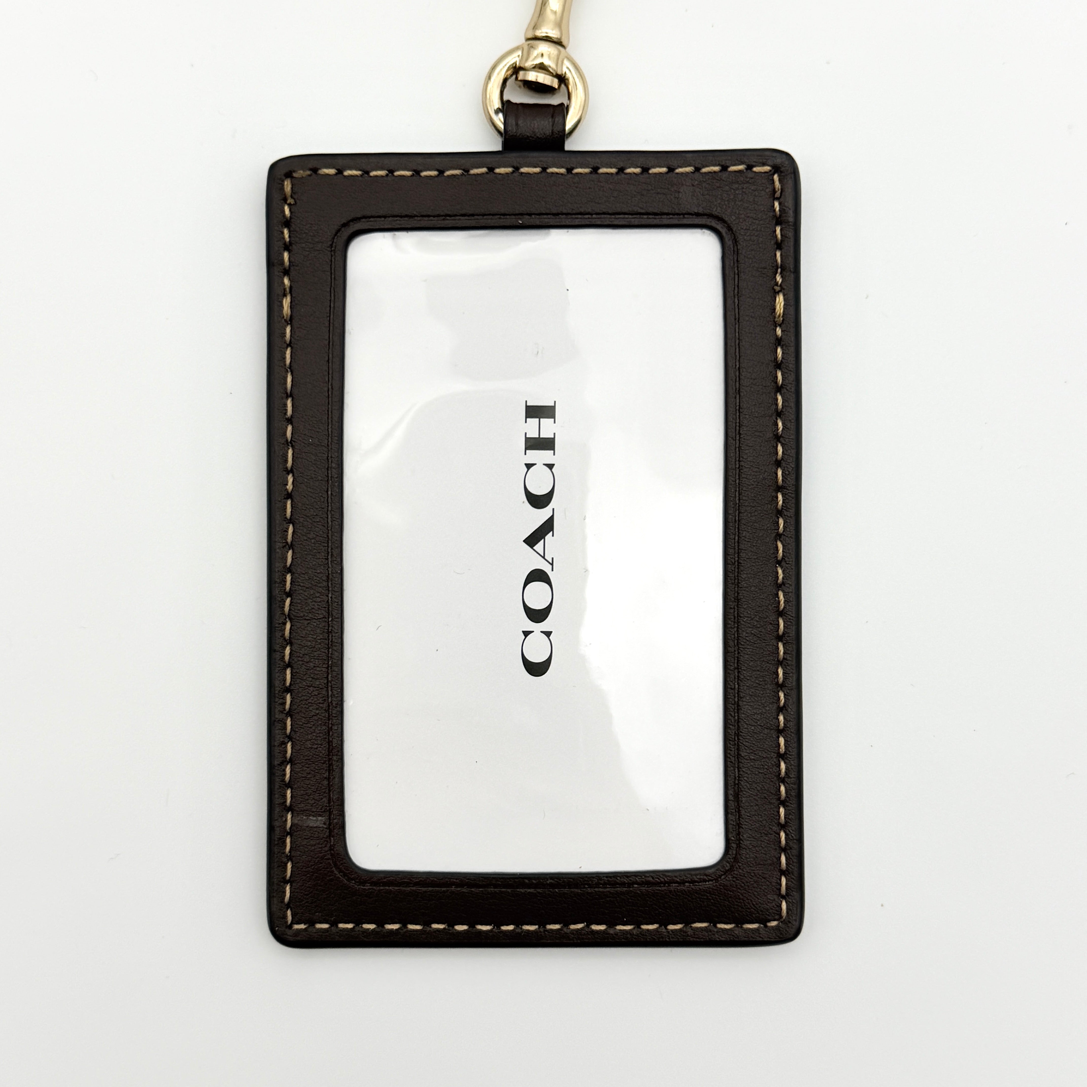 Coach Signature Disco Star Print ID Lanyard Brown