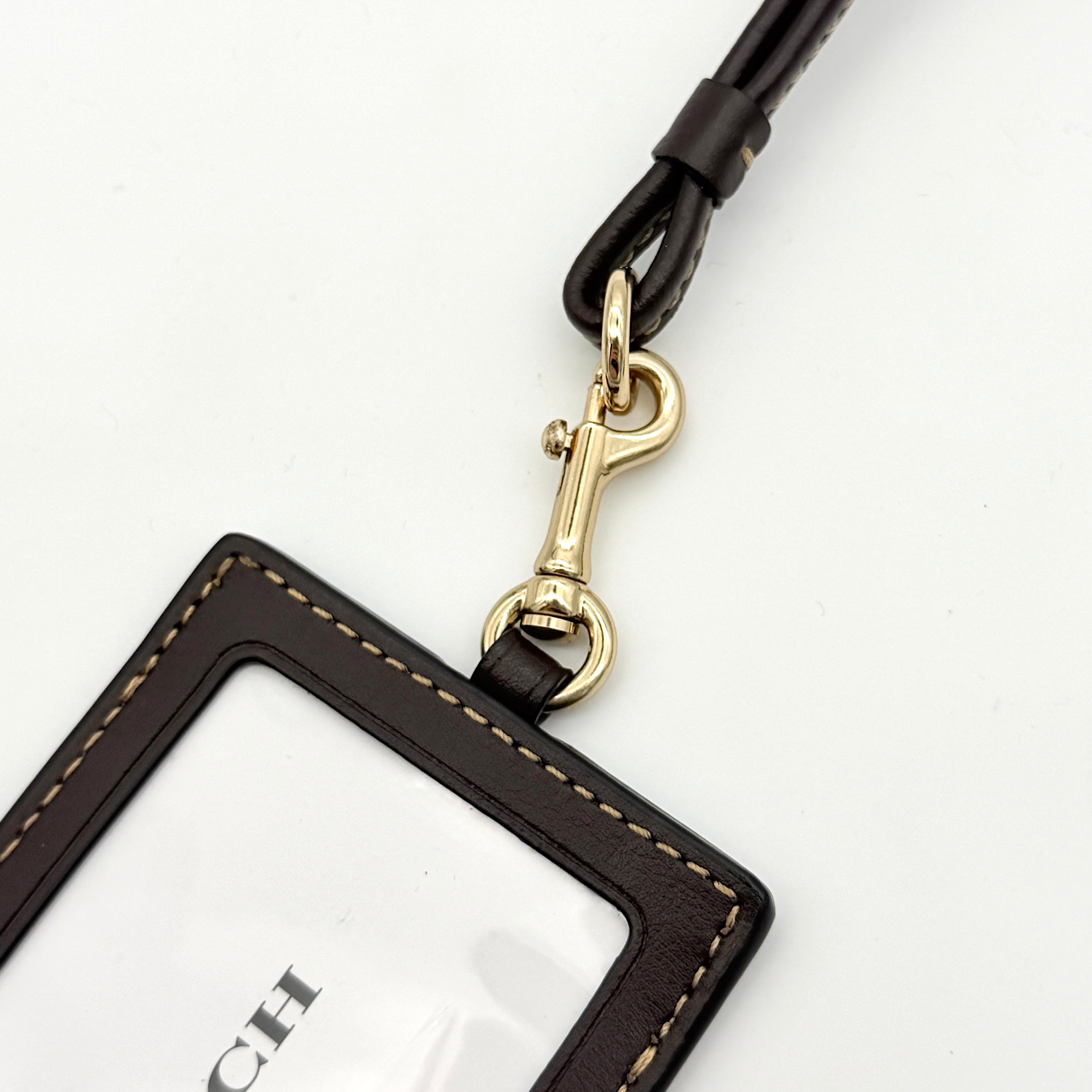 Coach Signature Disco Star Print ID Lanyard Brown