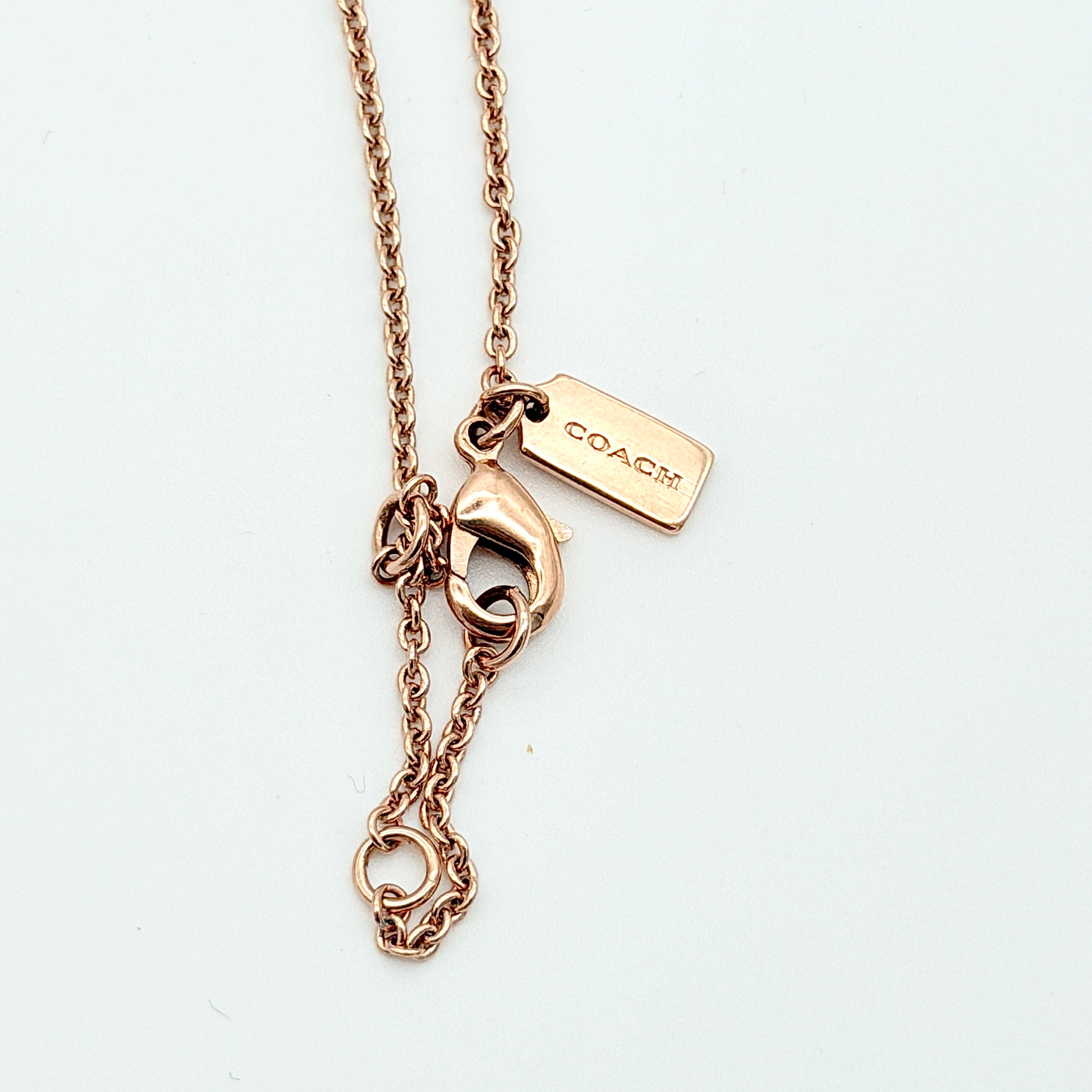 Coach Twinkling Heart Necklace Rose Gold